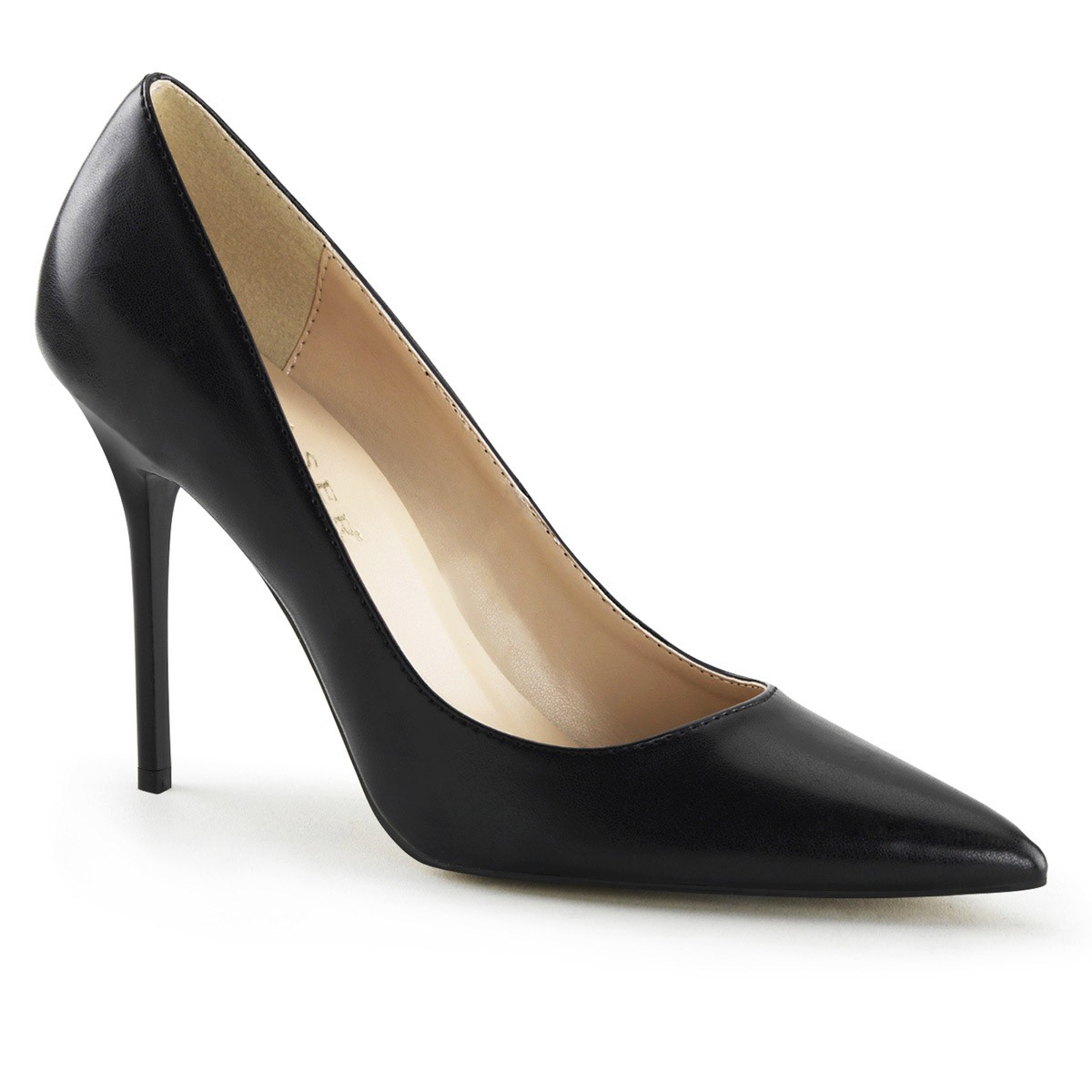 Pleaser Classique 20 4″ Pointed-Toe Stiletto Pumps Pointed Blk Kid Pu sz 6