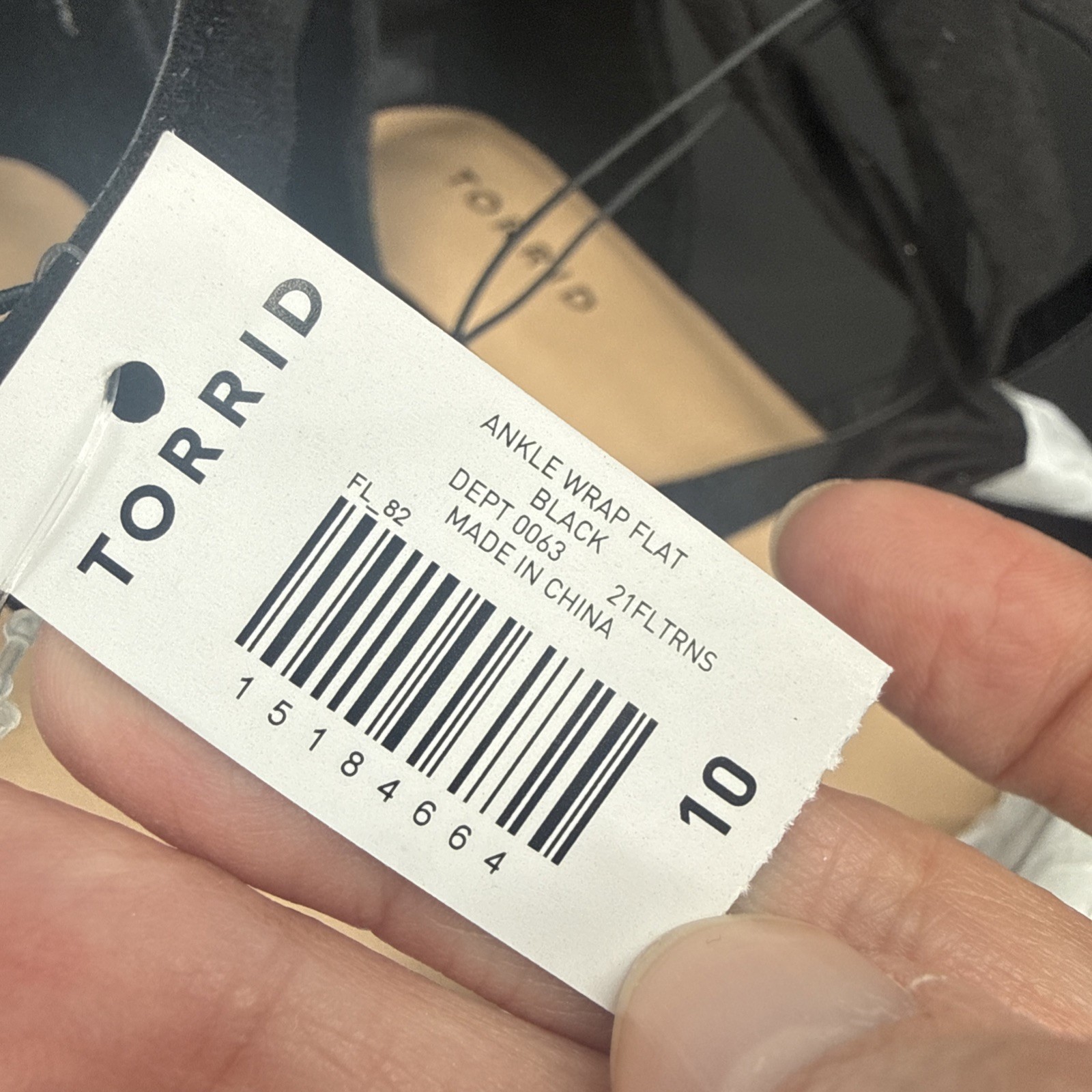 Torrid Black Flats Elastic Ankle Strap Women’s Size 10 WW NEW