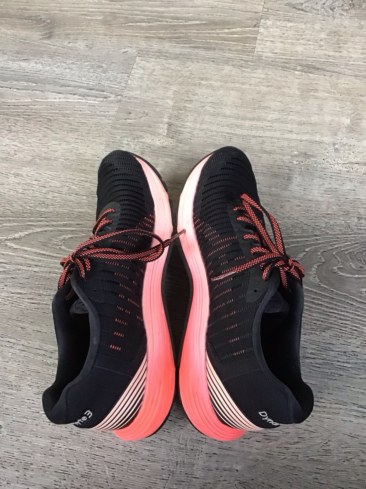 ASICS DynaFlyte 3 Womens Size 8 Flash Black Coral Athletic Sneakers 1012A002