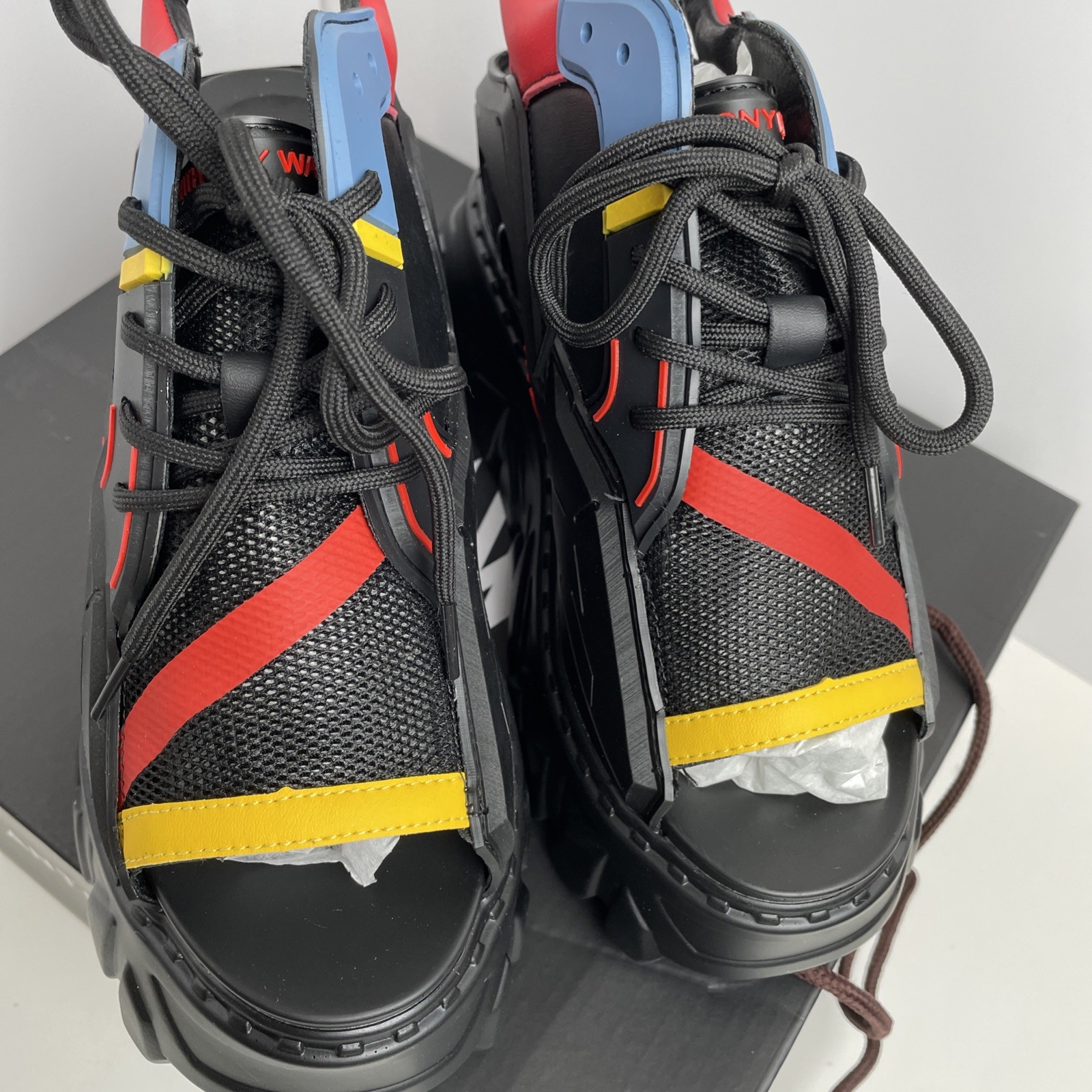 Anthony Wang Gooseberry 01 Gundam Wing Black Platform Wedge Sneakers US W 10