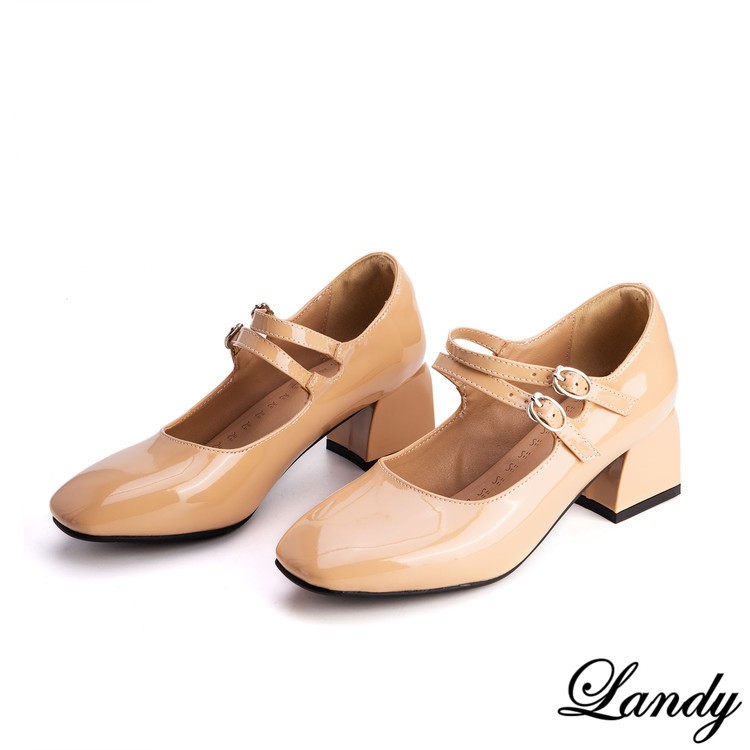 Women’s Candy Mid Block Heel Mary Janes Shiny Buckle Wedding Pump Shoes 50/52/54