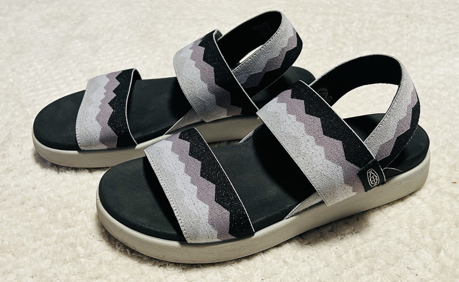 KEEN Elle Backstrap Comfort Sandals Black/Gray eco-Friendly Sz 7