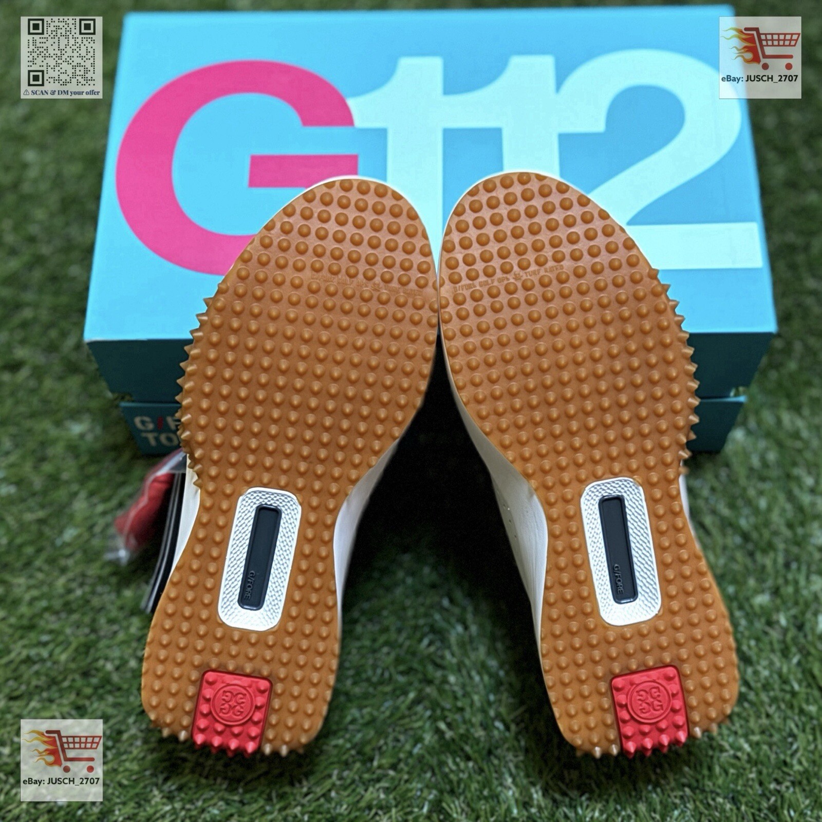G/Fore Gfore G4 Fore Kiltie G.112 Golf Shoe Sneaker ⛳️ Ladies 8 ⛳️ White Red