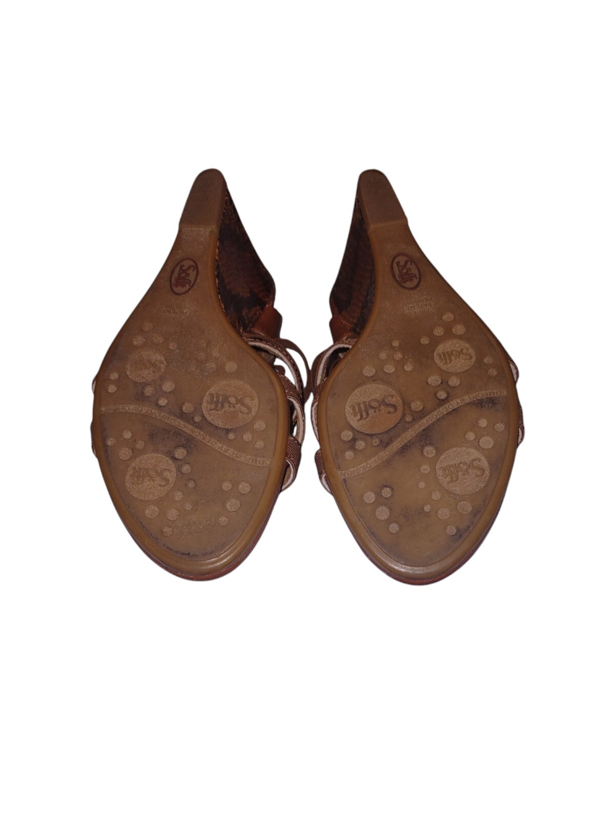 Söfft Shoes Brown Sofft Snake Skin Print Wedge Heel Sandals Size8.5M