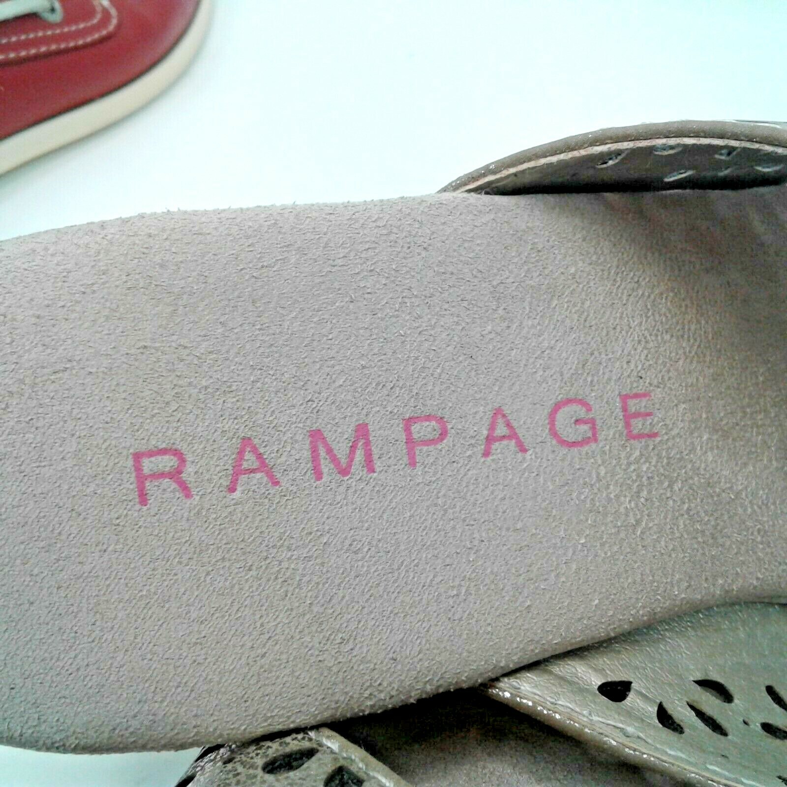 Rampage Womens Silver/Cork 3.75″ Wedge Heels Mules/Slides Size 3.25 Wx8.75 Long