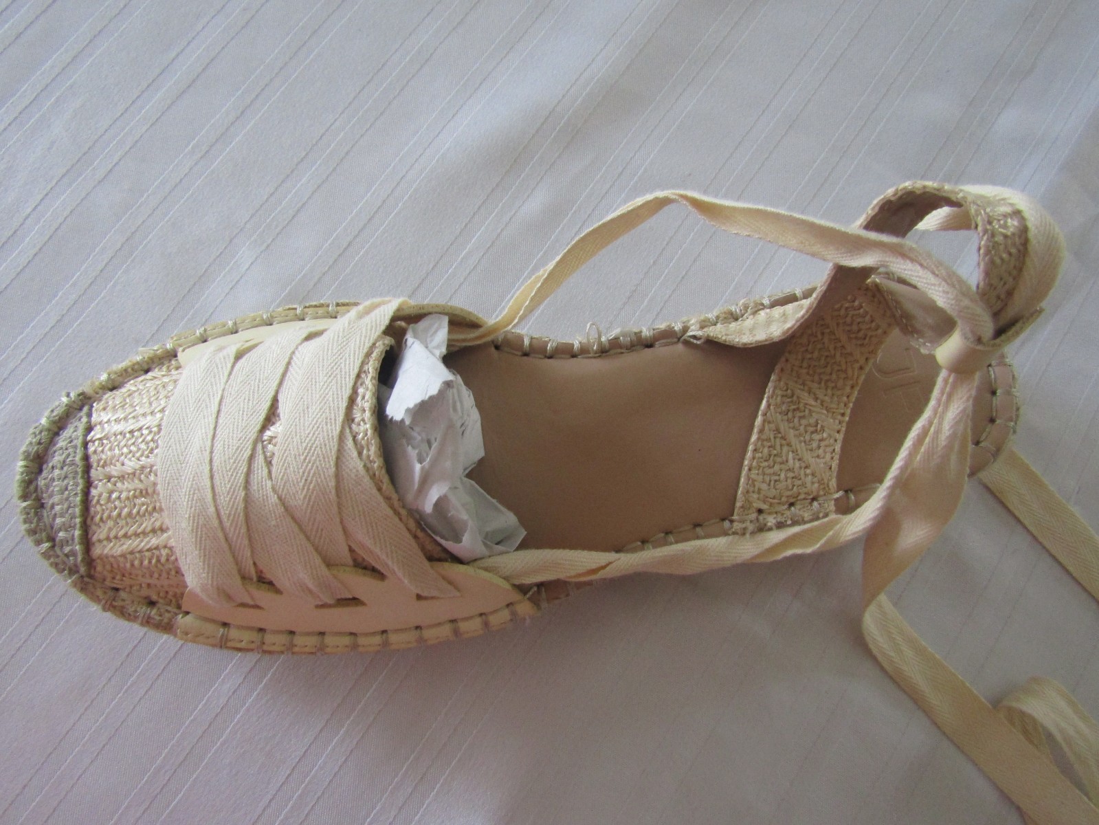 Womens JustFab Shirley Espadrilles Ankle strap Sandals/Natural 10 Ecofriendly