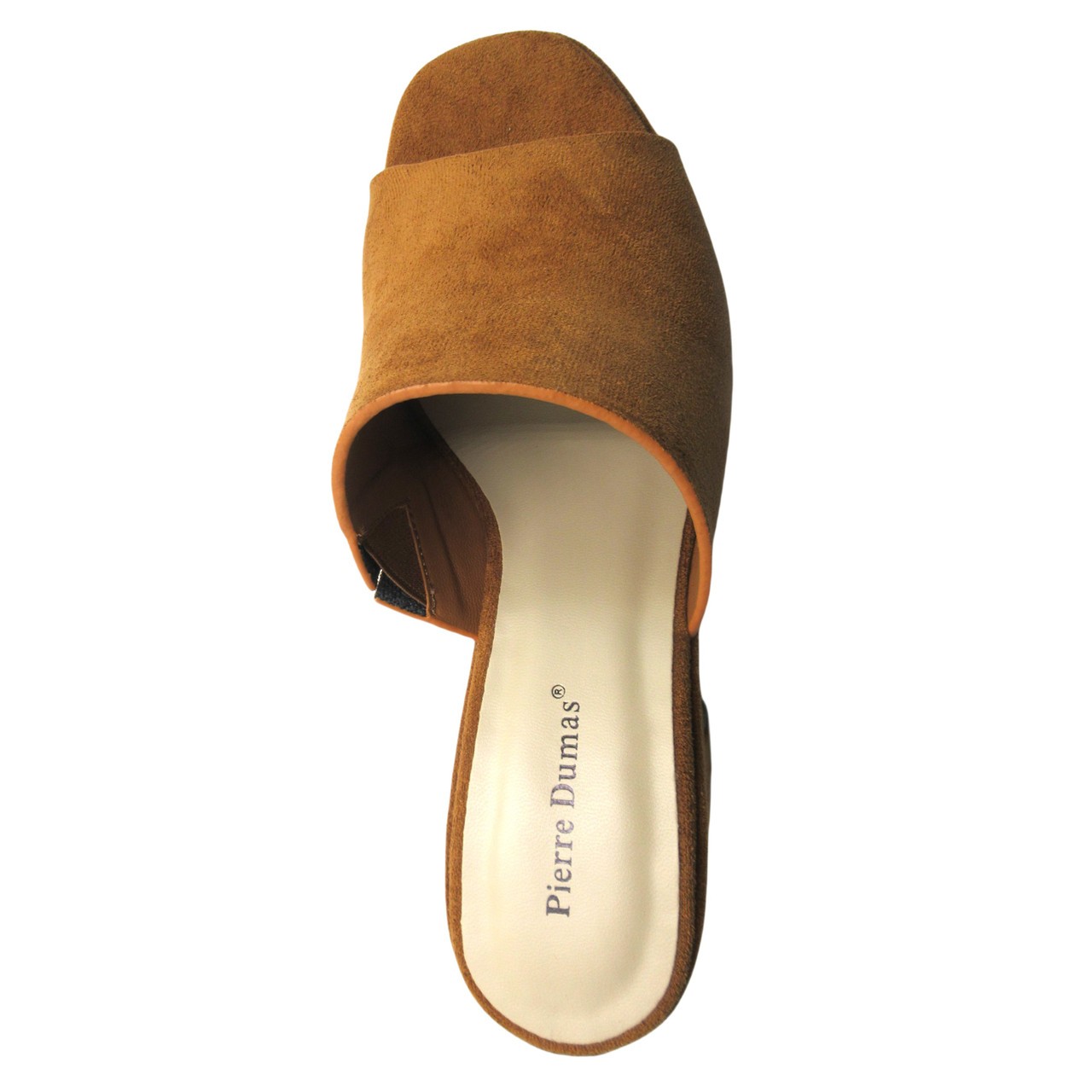 Pierre Dumas Tayla-5 3.5in Chunky Slip On Suede Heel Shoes, NEW WITH DEFECT