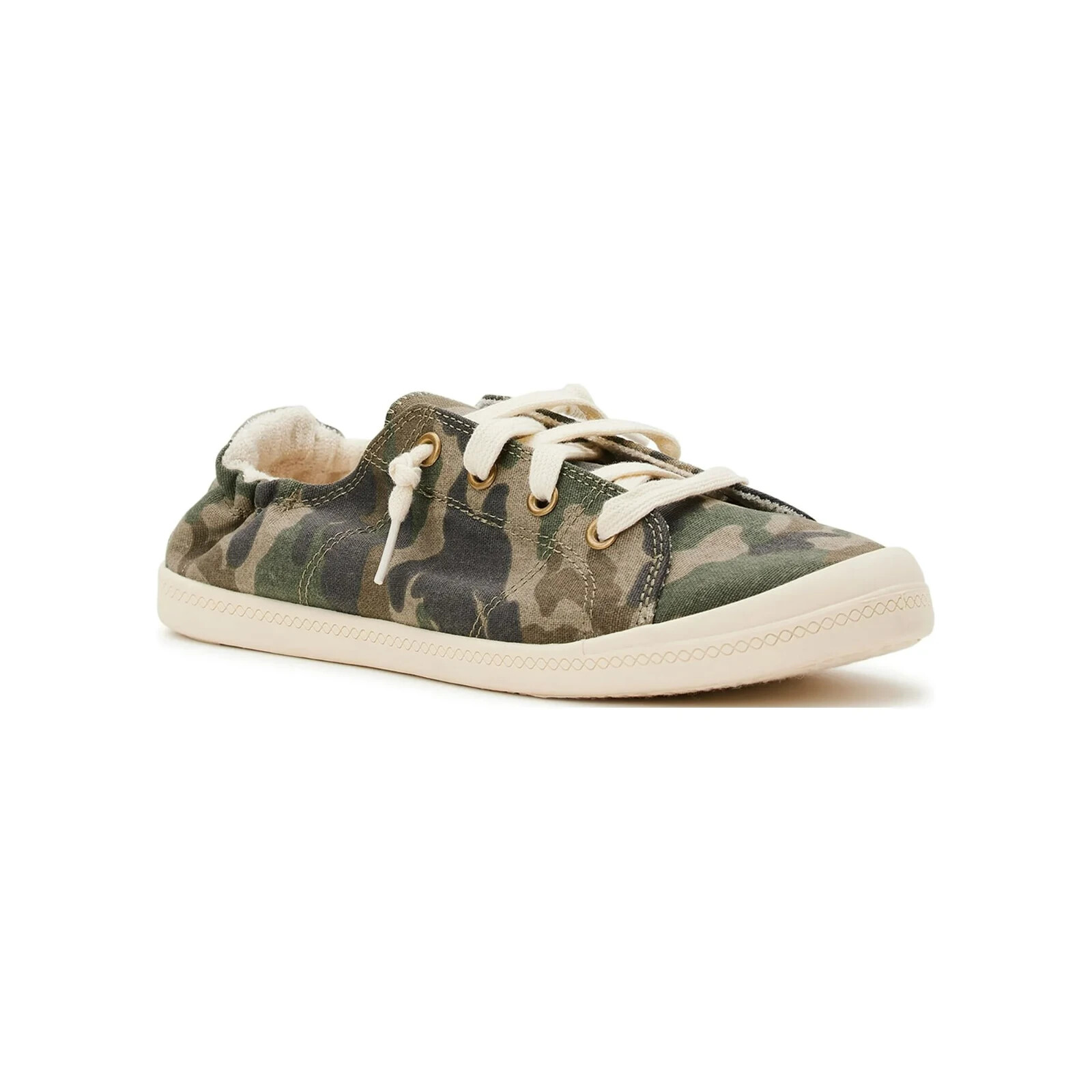 Time and Tru Women’s 7W Camo Scrunch Back Sneaker No Tie Canvas Fabric