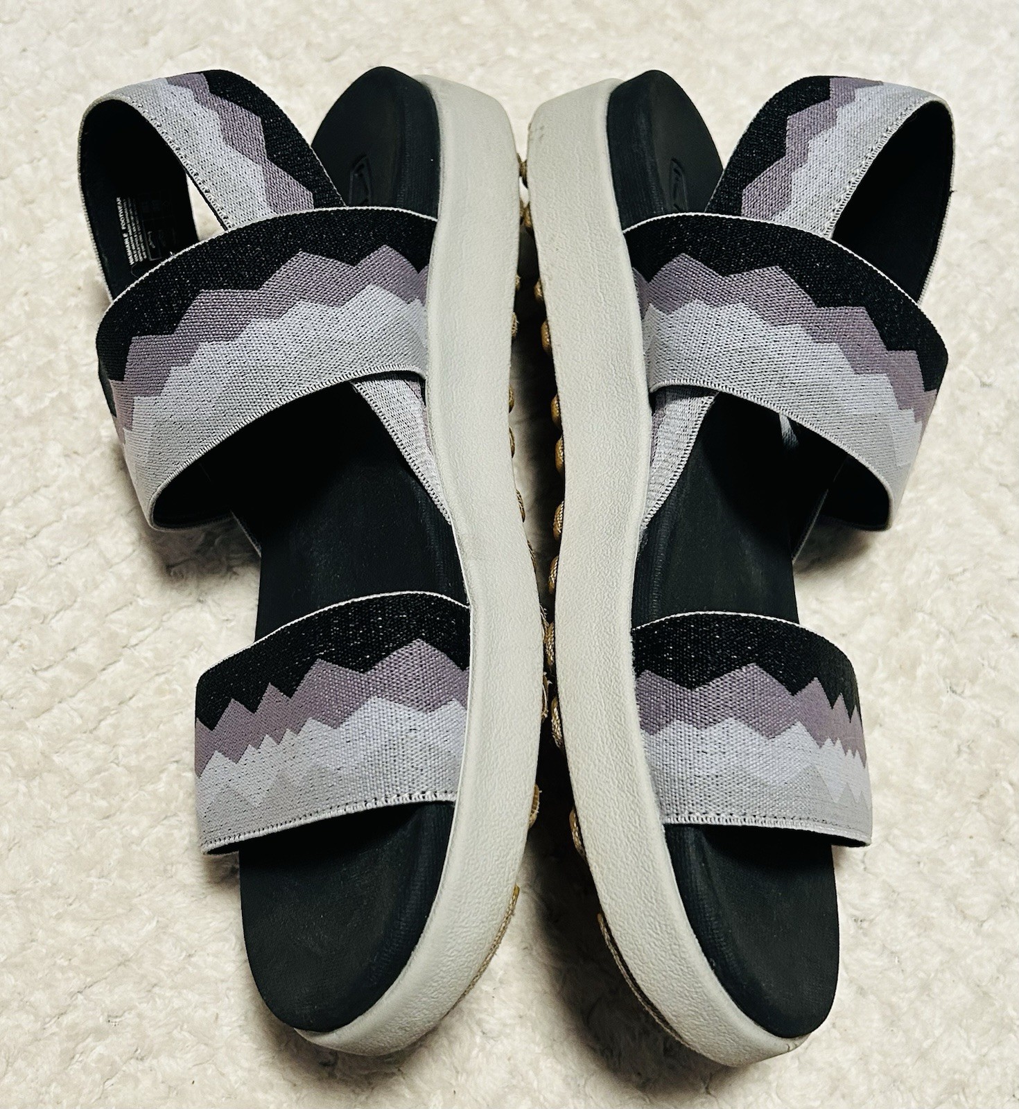 KEEN Elle Backstrap Comfort Sandals Black/Gray eco-Friendly Sz 7
