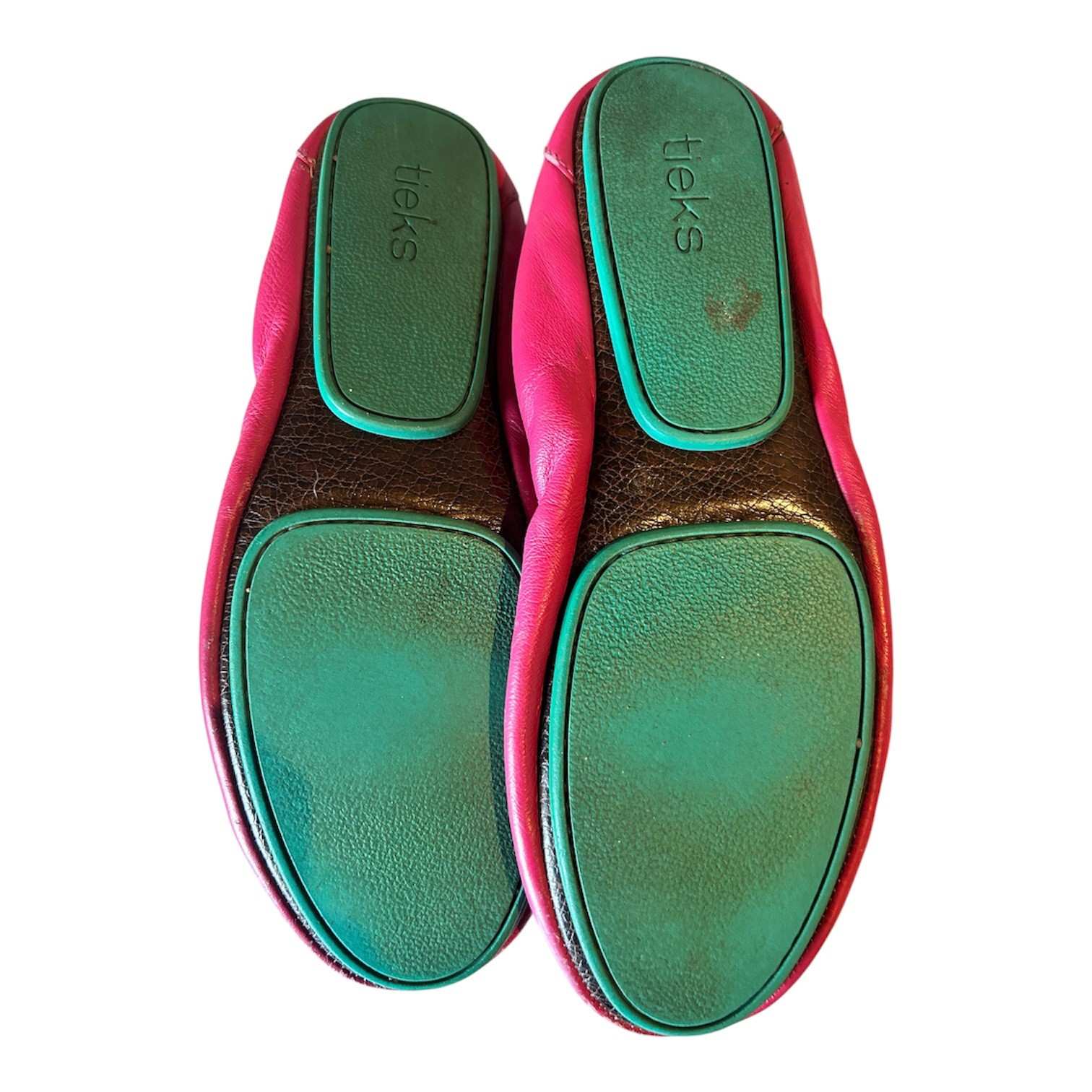 Tieks Fuchsia Pink Leather Folding Ballet Flats Comfort Lightweight Size 7
