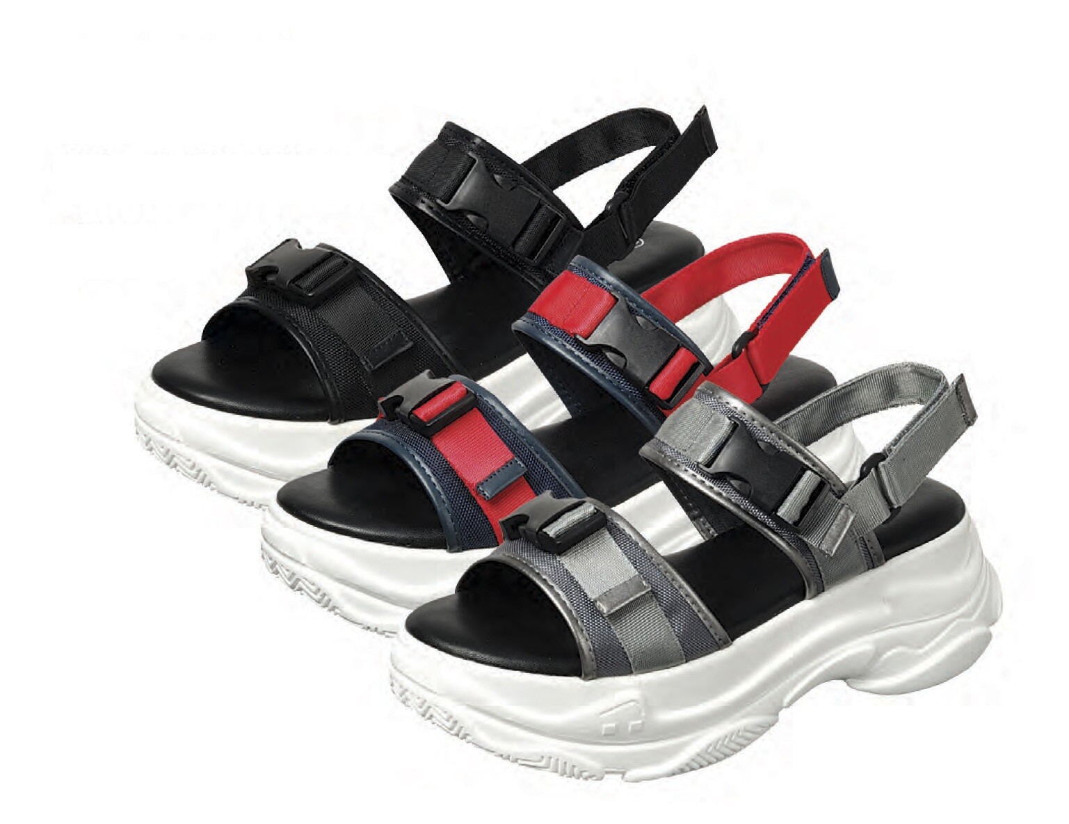 New Womens Open Toe Hook Loop Slingback Sandal Shoe Lug Sole Platform Wedge Heel