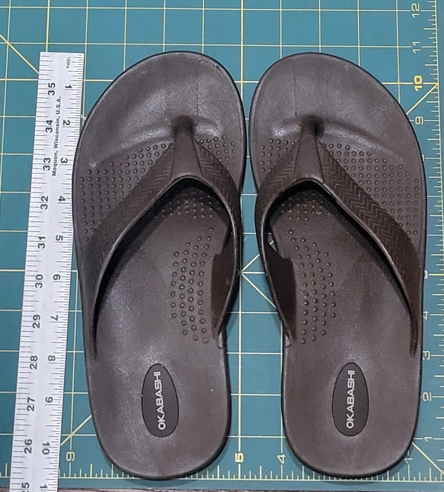Okabashi Flip Flops Arch Support Brown Size WL 9/10 Made in USA