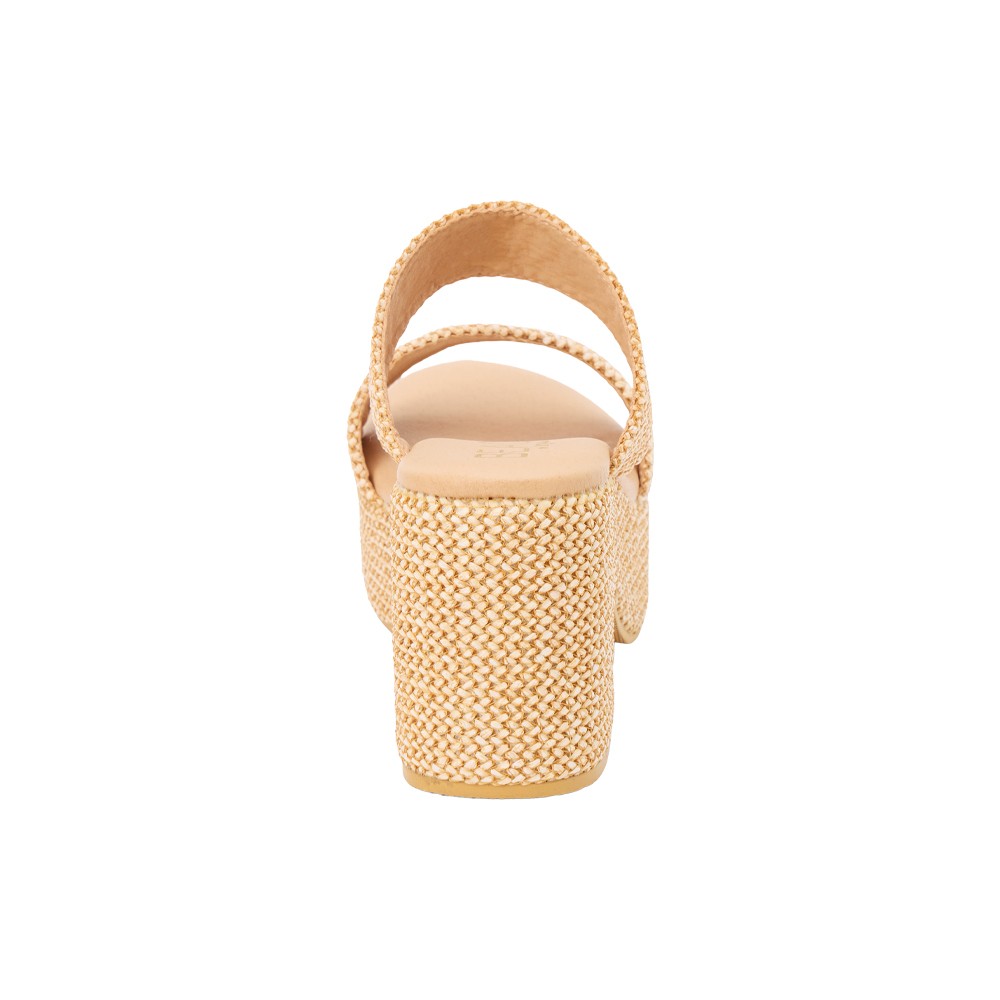 BEACH by Matisse Ocean Ave Platform Block Heels Womens Beige Casual Sandals OCE