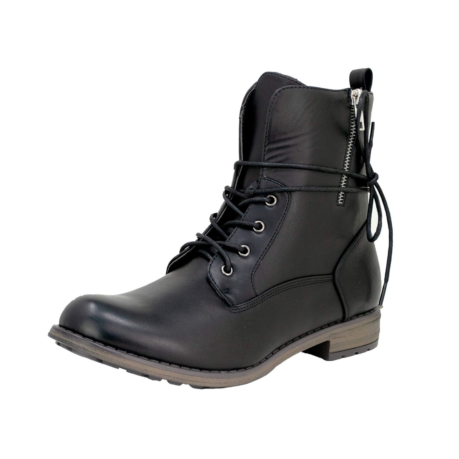 Women’s Ankle Vera PU Lace Up Ankle Boot with Zip Plus Size 42 E…