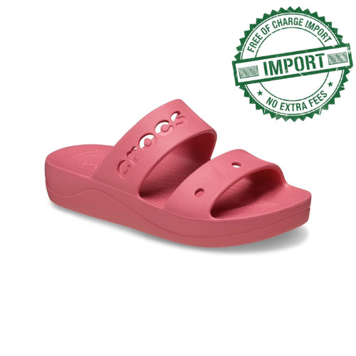 Crocs Adult Women’s Baya Platform Slide Sandal Comfort and Lightweight Hot Blush