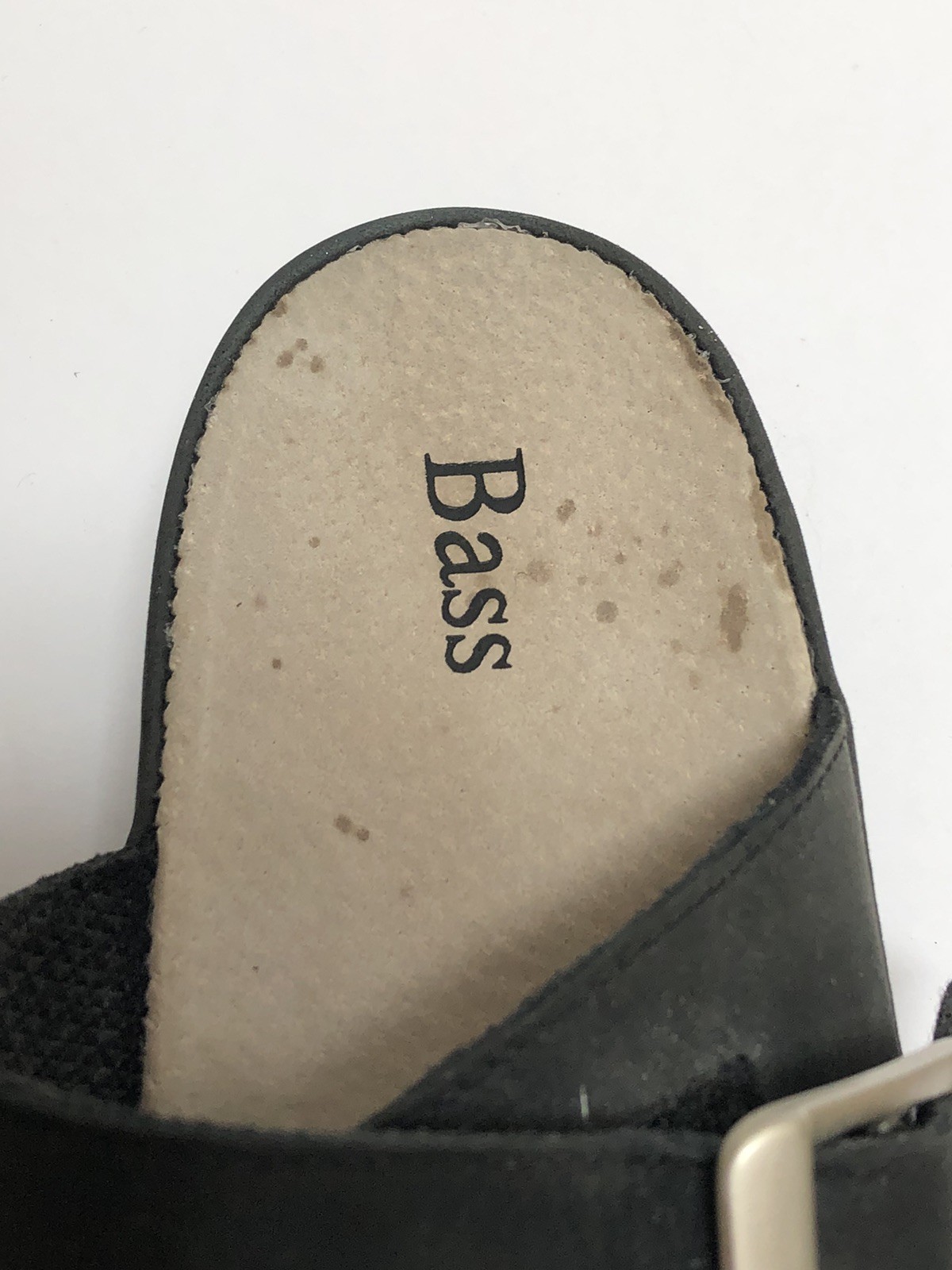Vintage BASS KING-T Black Leather Buckle Chunky Sole Platform Sandals Women’s 11