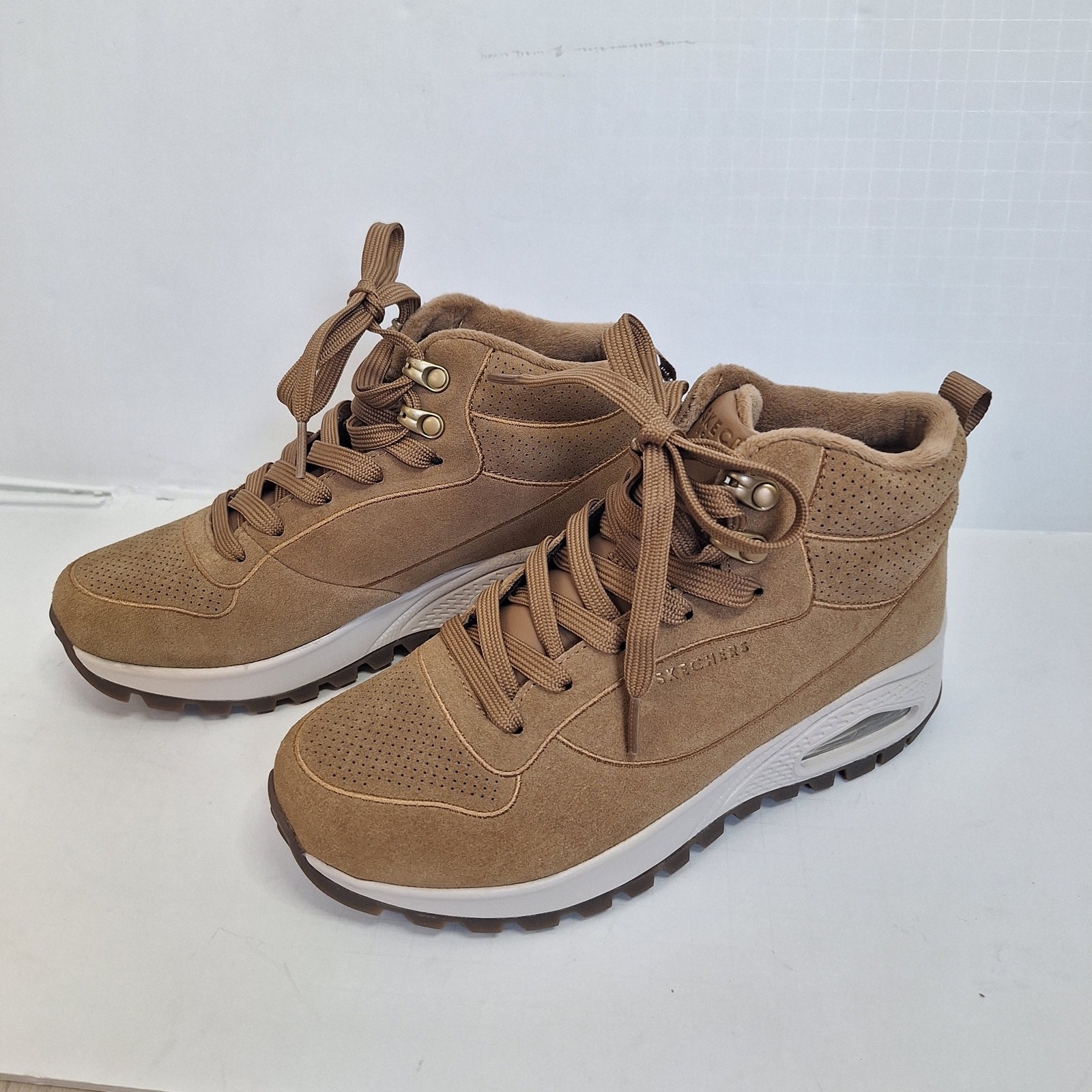 NWT Skechers Uno Rugged Glamorous Terrain High Top Sneaker Womens Sz 6.5 Suede