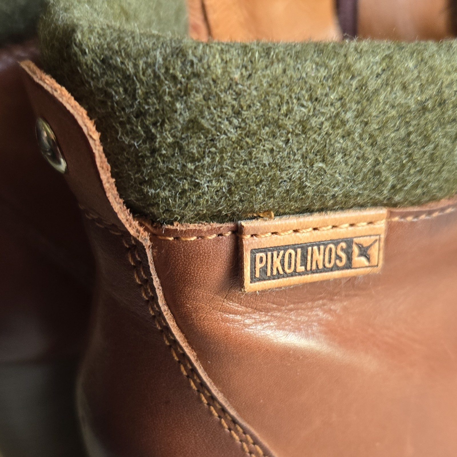 PIKOLINOS Women’s Brown Leather Lace-Up Ankle Bootie Faux Fur Lined US 8.5