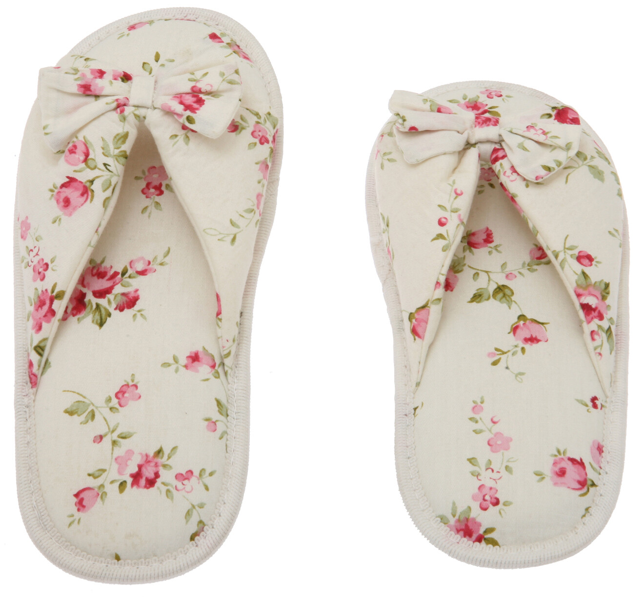 Grandmas Garden Womens Open Toe Slippers – Size 5-6 – Butterfly – White Floral