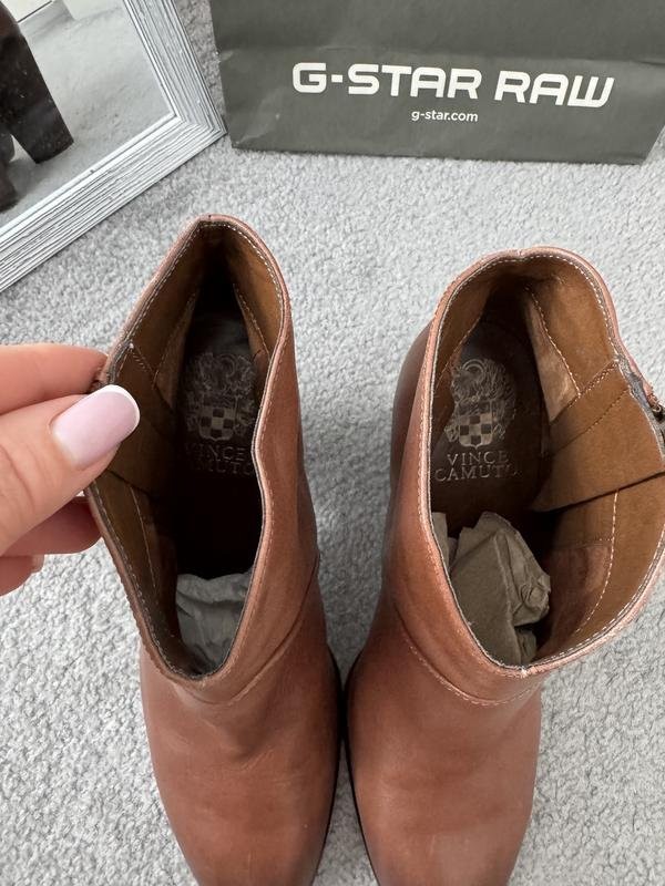 Women Vince Camuto Boots Brown Leather 37.5