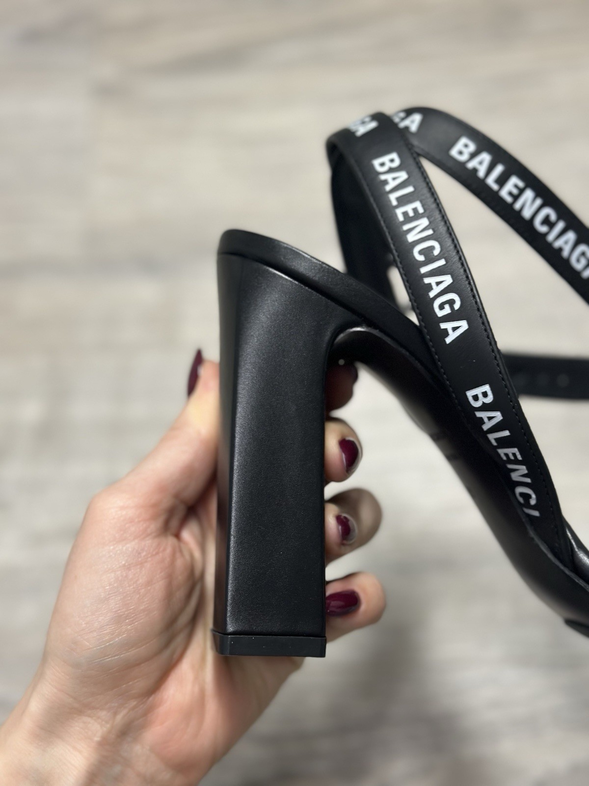Balenciaga Brand NEW Logo Block Heel Sandals SIZE 39 Authentic Box And Dusty Bag