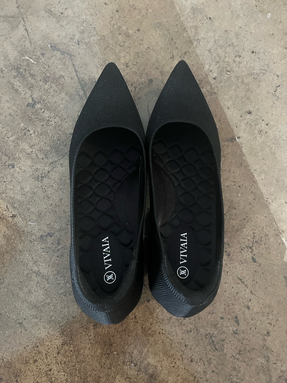 Womens VIVAIA Pointy Toe Chunky Heel (Tracy Pro) Shoes, Black, Size 8, Free Ship