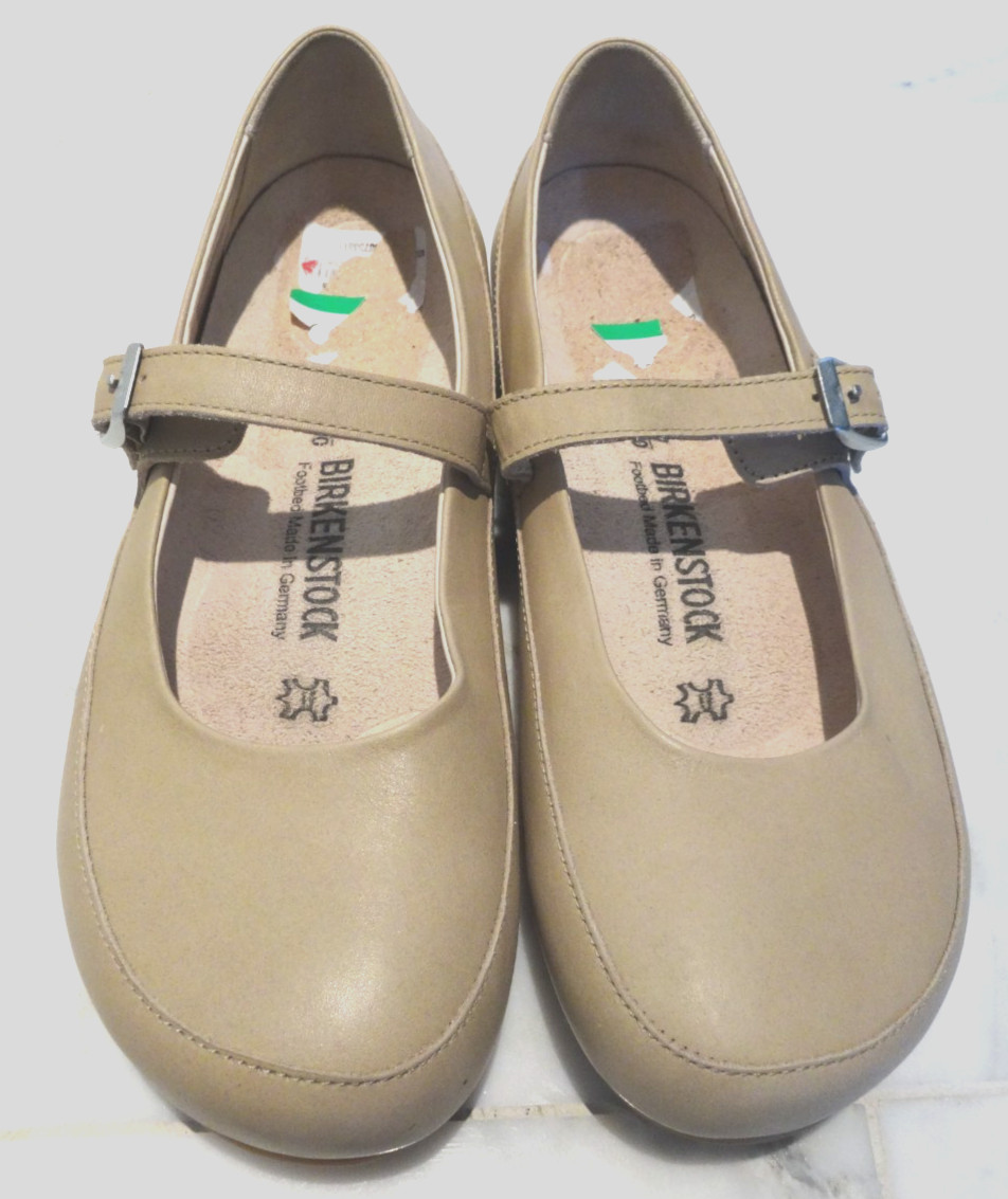 Birkenstock Mary Jane Beige Nubuck leather Shoes US 6-6.5 Narrow EU-37