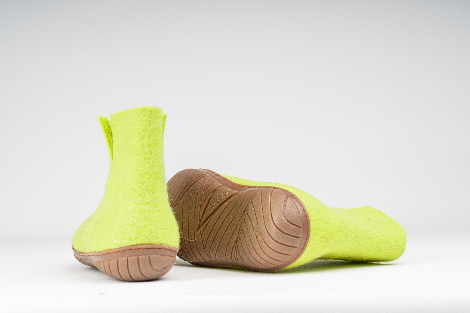 Woollyes Outdoor Low felted Boot with Rubber Sole-Lime Green for Comfort & Style