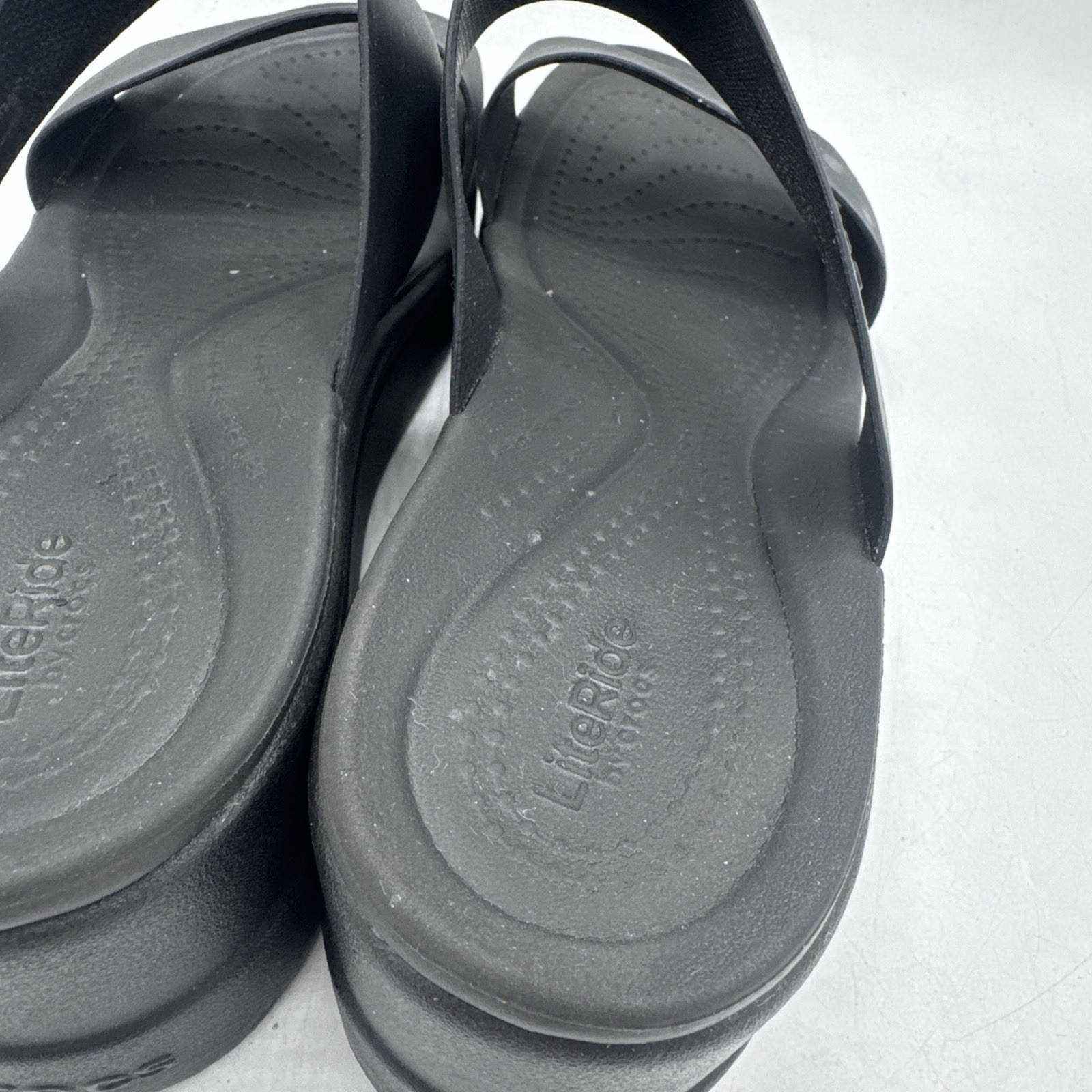 Crocs Brooklyn Mid Wedge Platform Slide Sandals Womens 10 Black Lite Ride