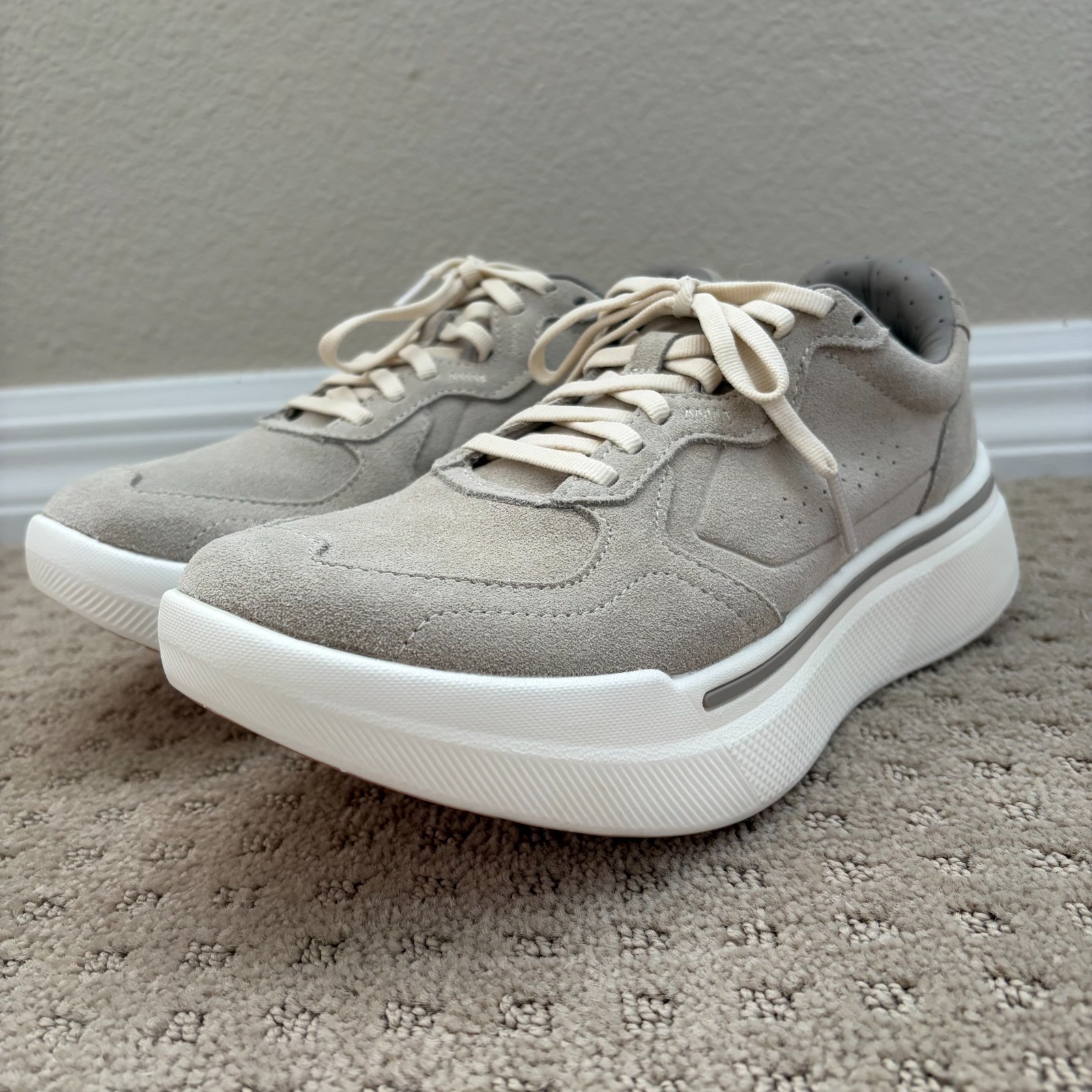 AHNU Sequence 1.1 Suede Shoes in Oatmeal Women US 7 Quiet Luxury NWOT $240