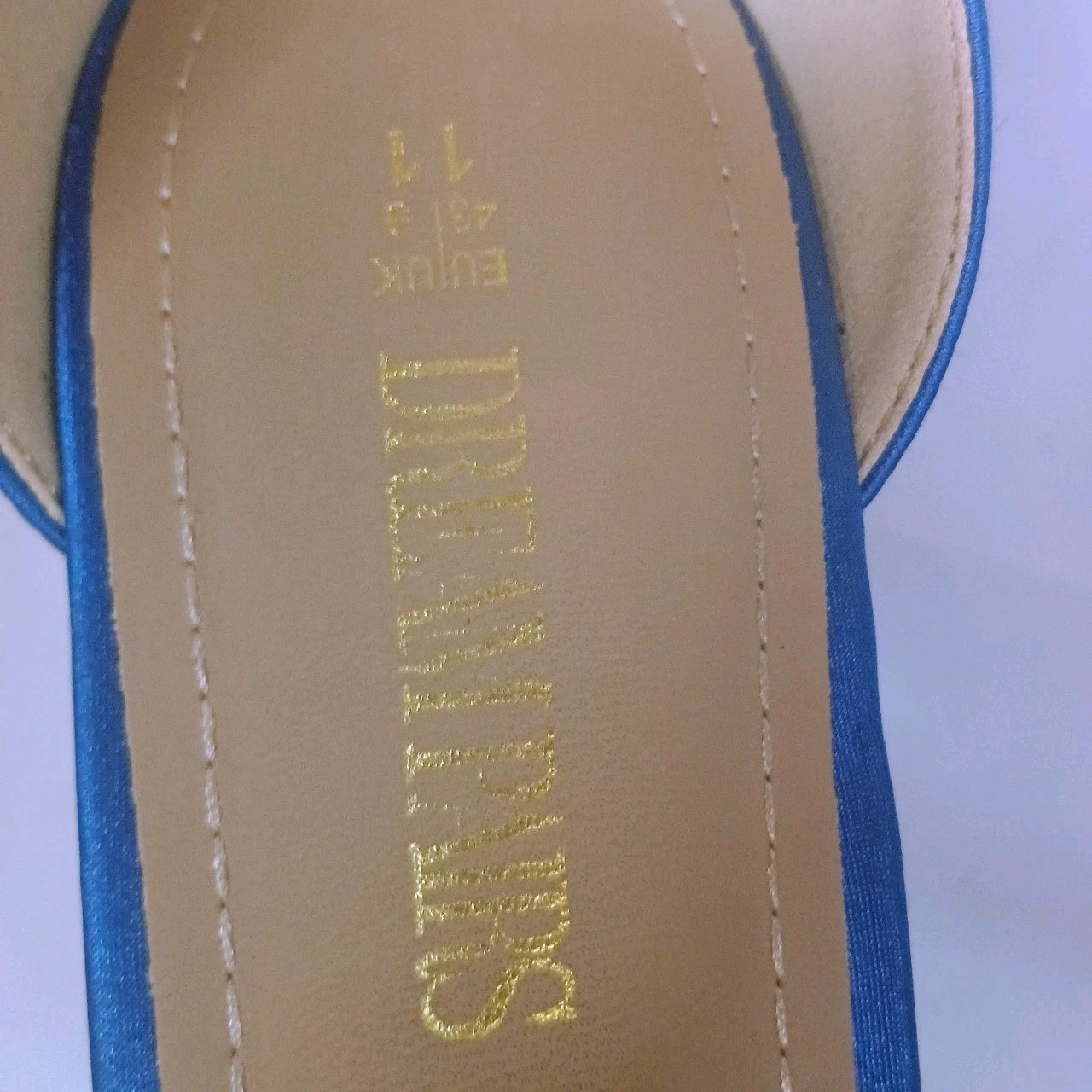 Dream Pairs NILE Royal Blue Satin Peep Toe Ankle Strap 3.25″ Heels Women 11 EUC