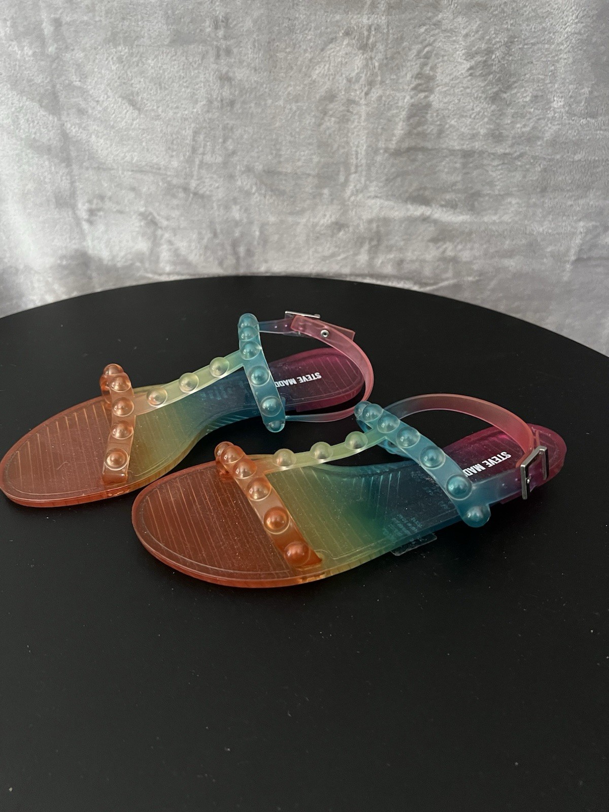 Steve Madden Lolie Rainbow Jelly Sandals Womens US 6 Studded Brazil