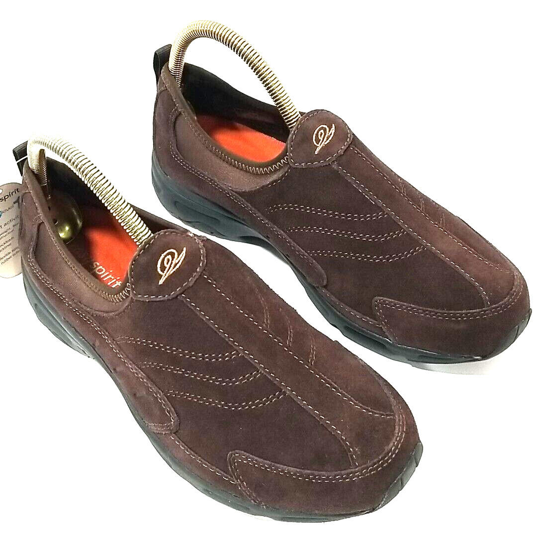 Easy Spirit Astras Suede Shoes Women 8.5M Brown Stretch Casual Spiritlevel 1 New
