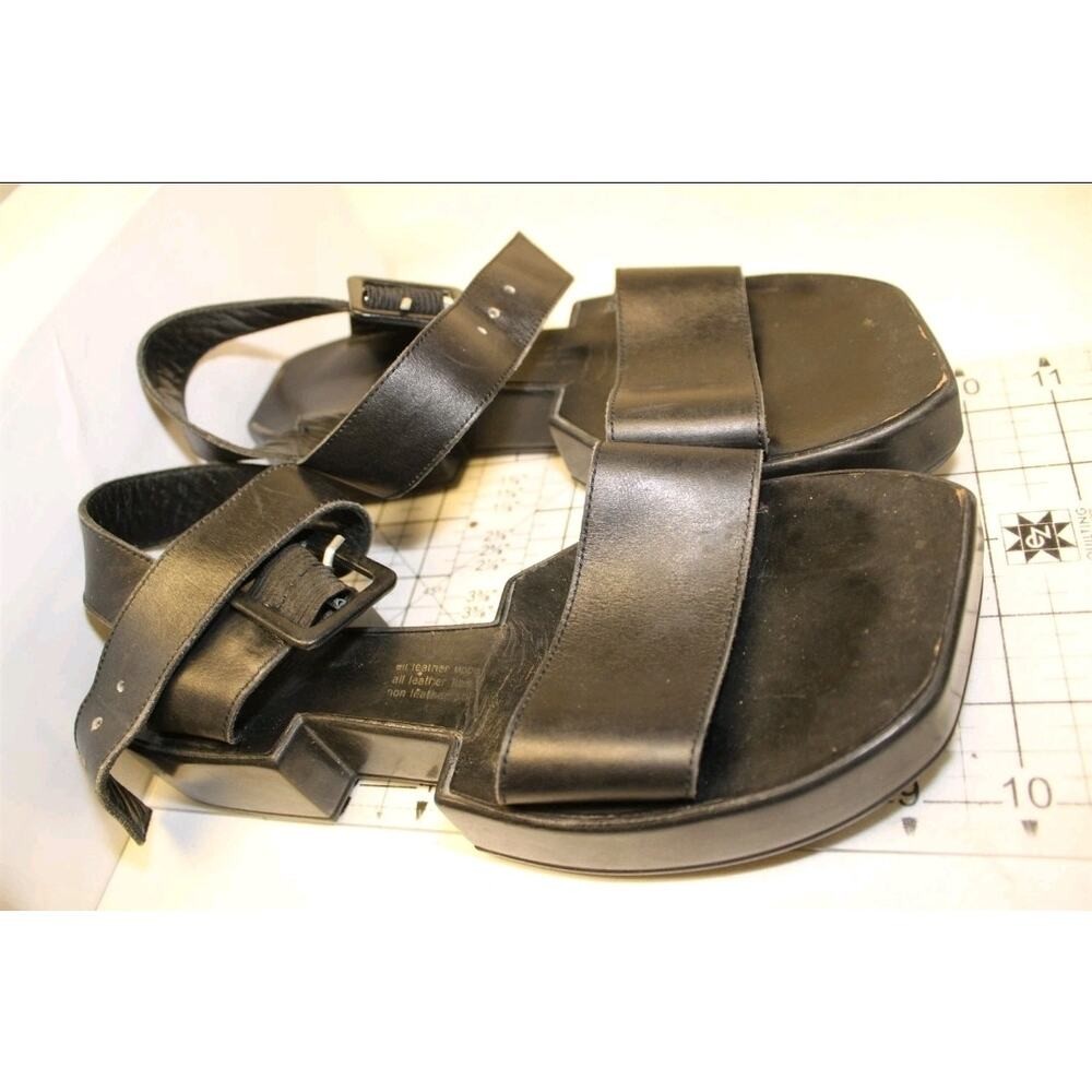 Robert Clergerie France Leather Square Sandal Platform Shoes 7.5 EXCELLENT