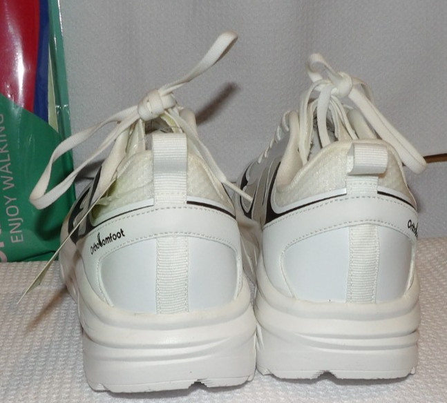 OrthoComfoot Women’s Orthopedic Lace Up Walking Sneakers Size 41/ US 10 White/K2