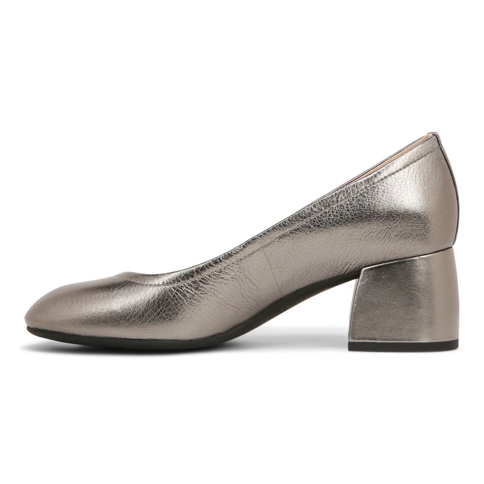 Vionic Leather Monterey Carmel Pump Dress Shoes Pewter Metallic SZ 9 NEW NWOB