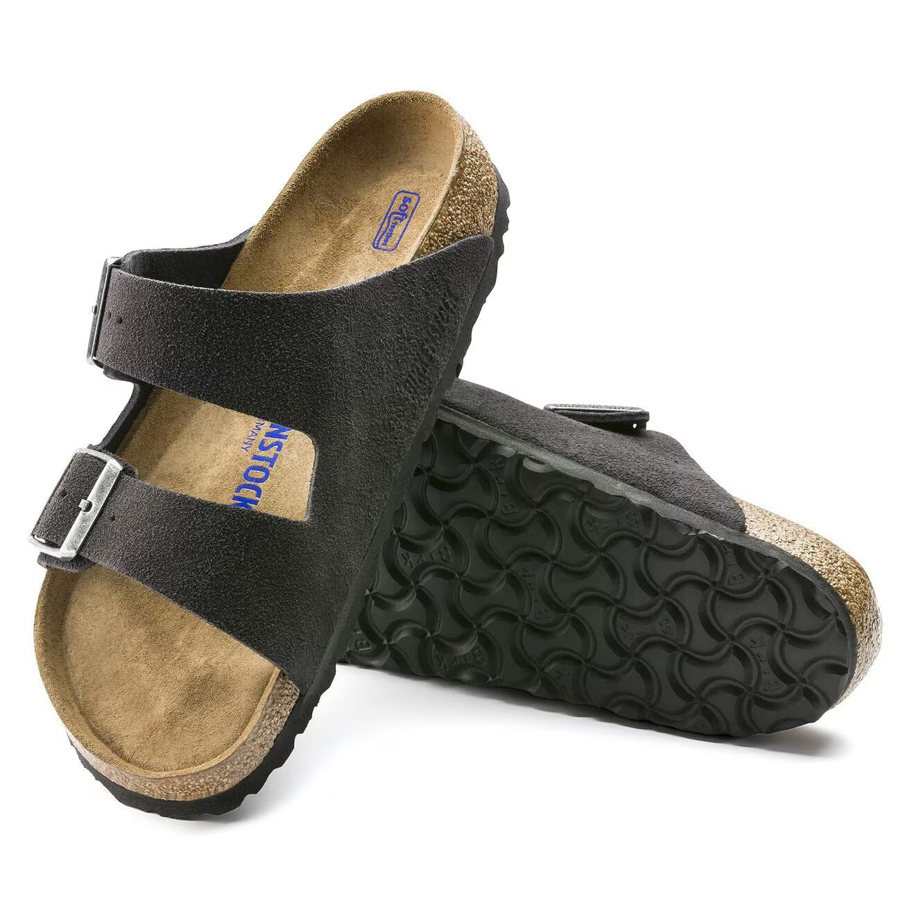 Birkenstock Arizona Soft Footbed Suede Leather Sandals Taupe Black Mocha Mink
