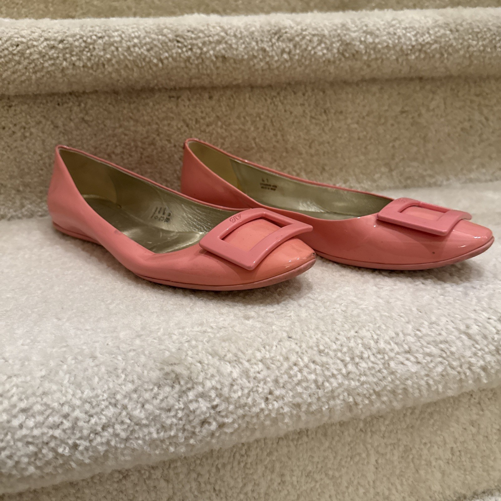 Roger Vivier Gommette Women’s Pink Patent Leather Ballerina Shoes Size 41
