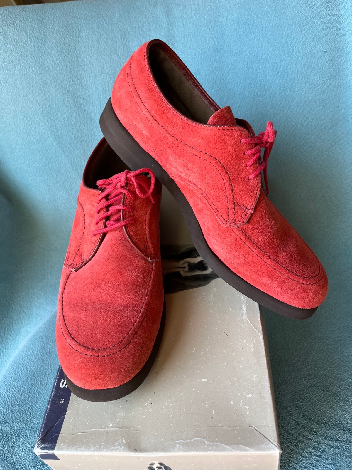 Womens Hush Puppies Wayne Eva Oxford Coral Suede 9M