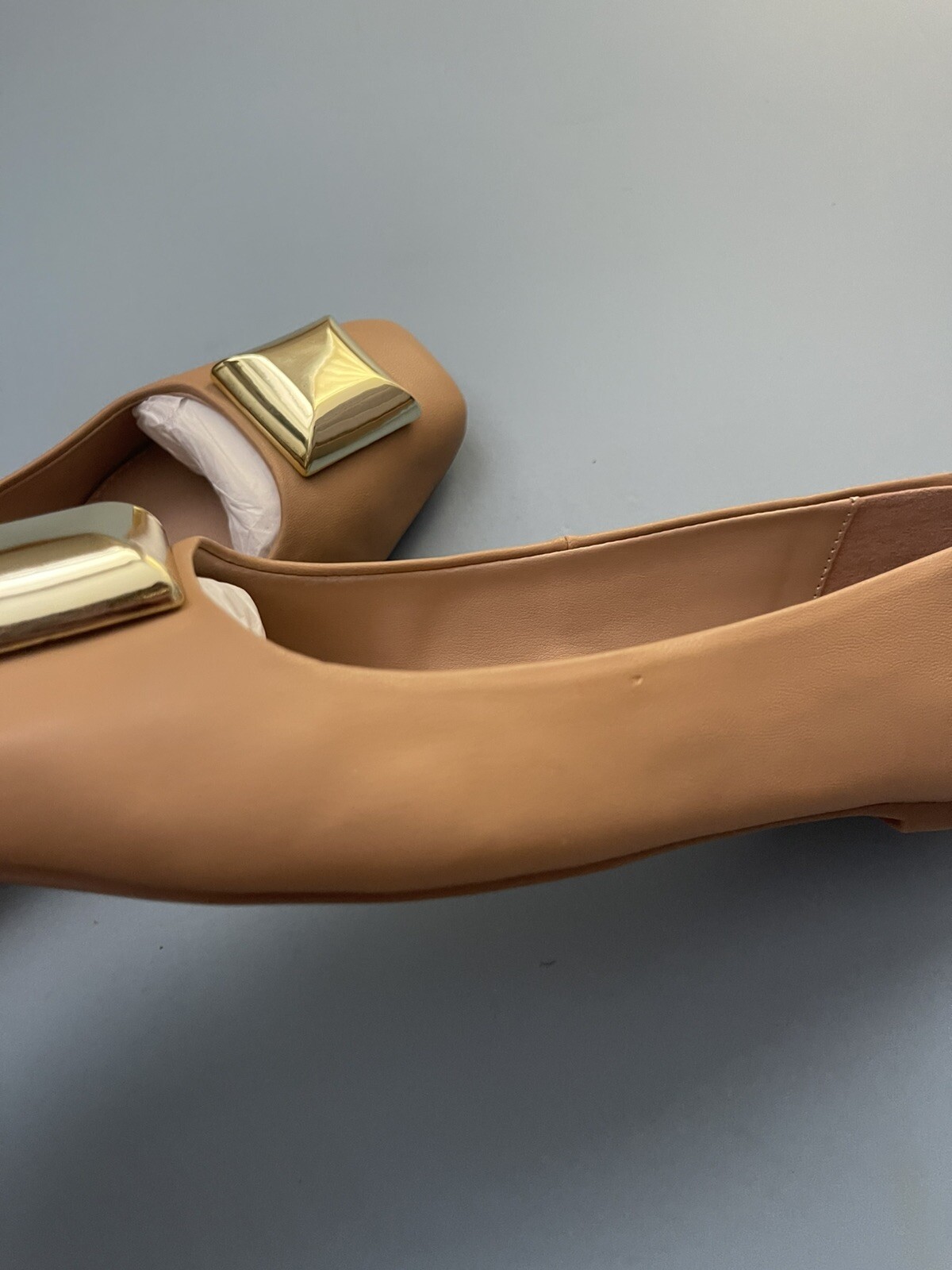 Katy Perry Womens THE EVIE STUD Nude Beige Ballet Flats 9 9.5 Medium (B,M)