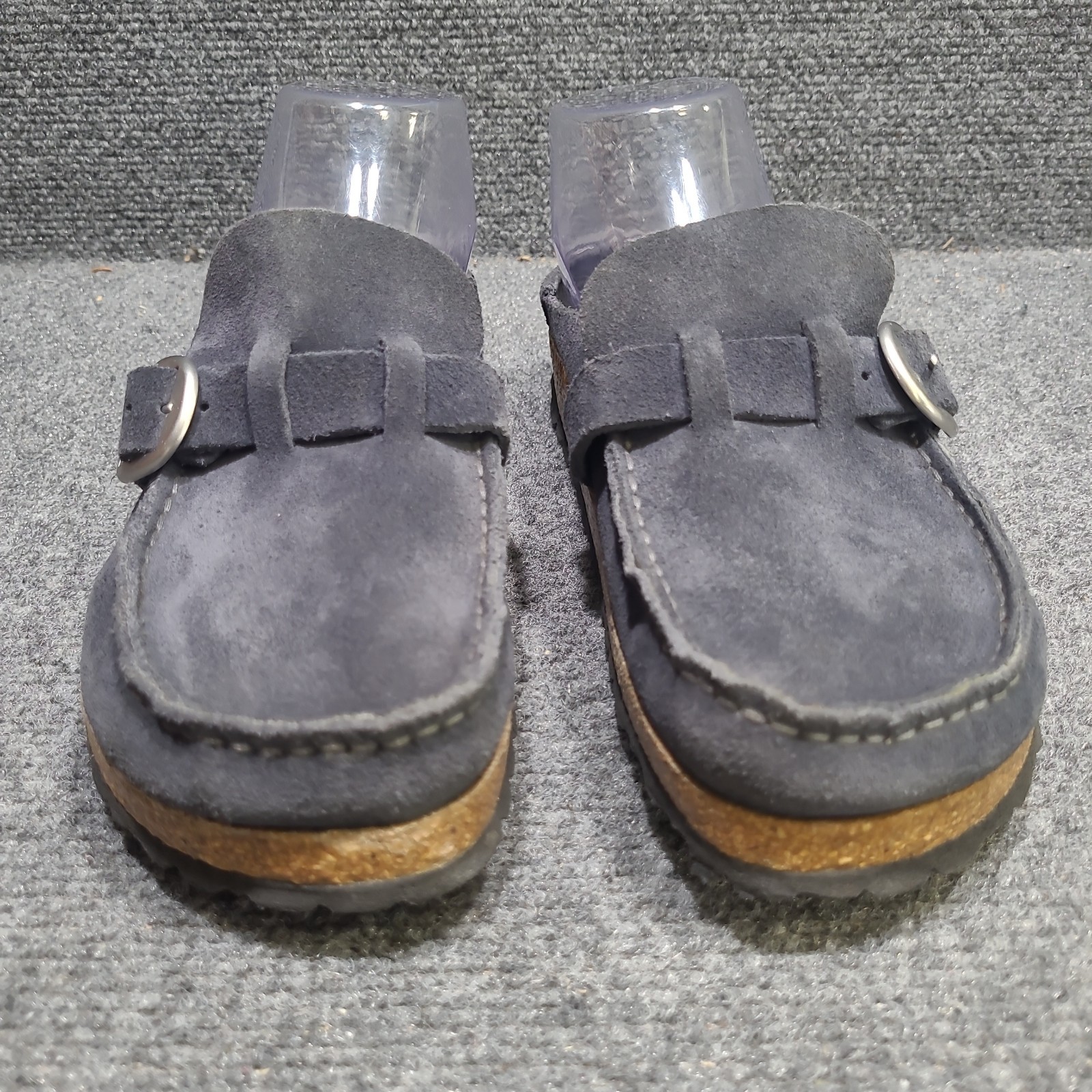 Birkenstock Buckley Blue Grey Suede Clog Cork Shoes Women’s Size EU 37 / US 6