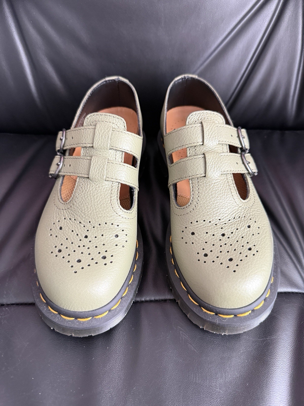 Dr. Martens Women’s 8065 Mary Jane Shoe – Muted Olive – Size 6