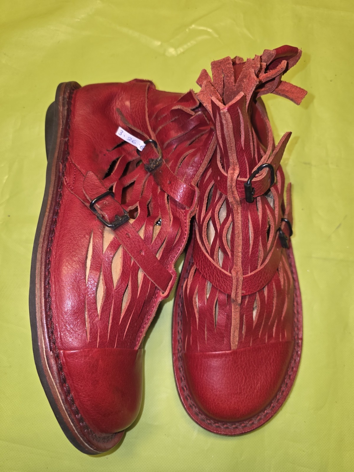 Rare Vintage Trippen Sandals Loafers Ballet Flats Size 41 Red