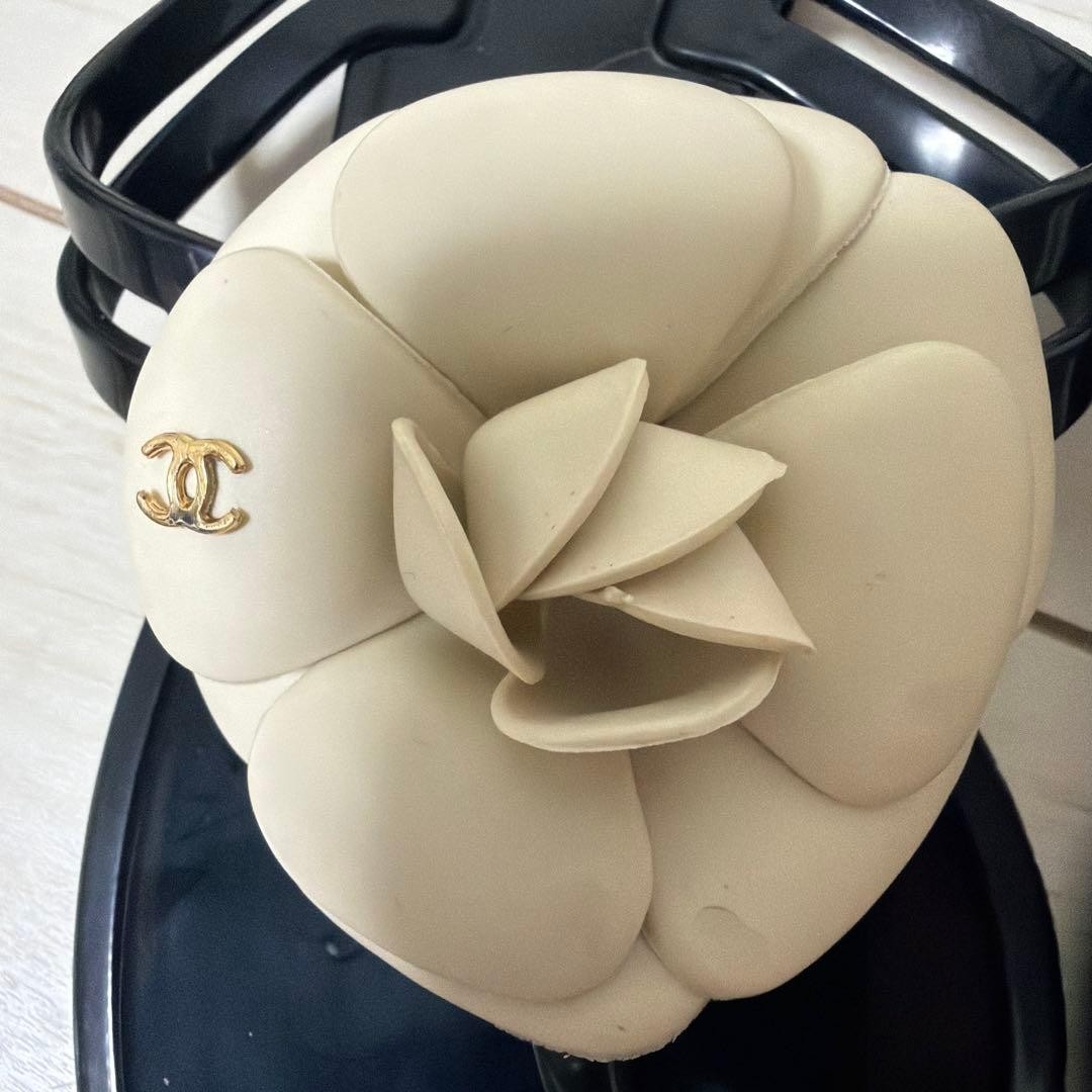 CHANEL Camellia Sandals Size 36 23cm Beach Footwear Excellent Condition