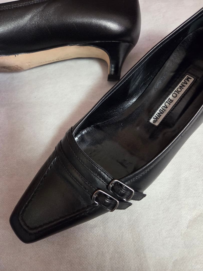Used once Manolo Blahnik Low Heel Pumps Black 37.5 School event