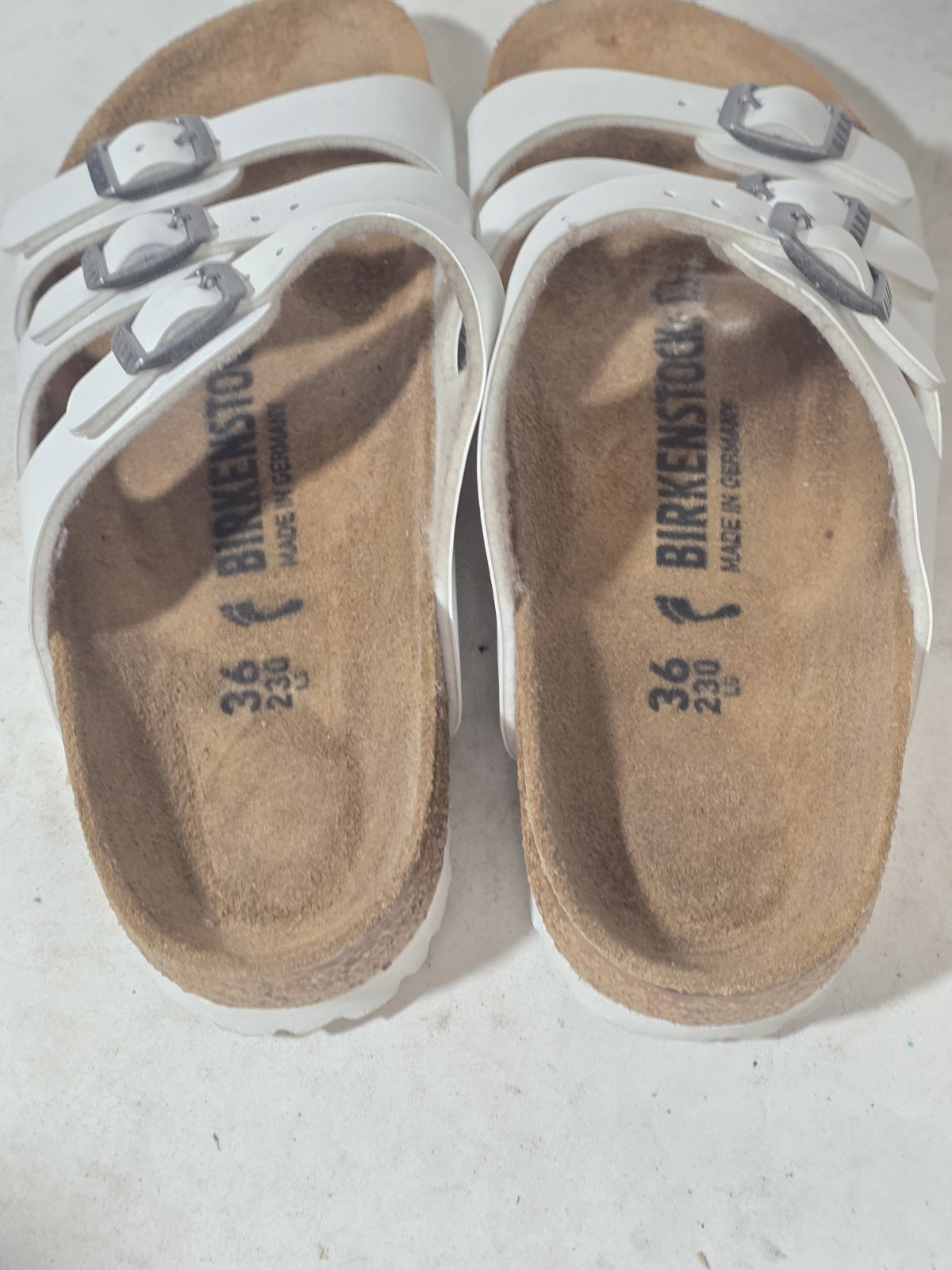 Birkenstock Florida sandals shoes white slip on women’s sz 36 us 5 medium/narrow