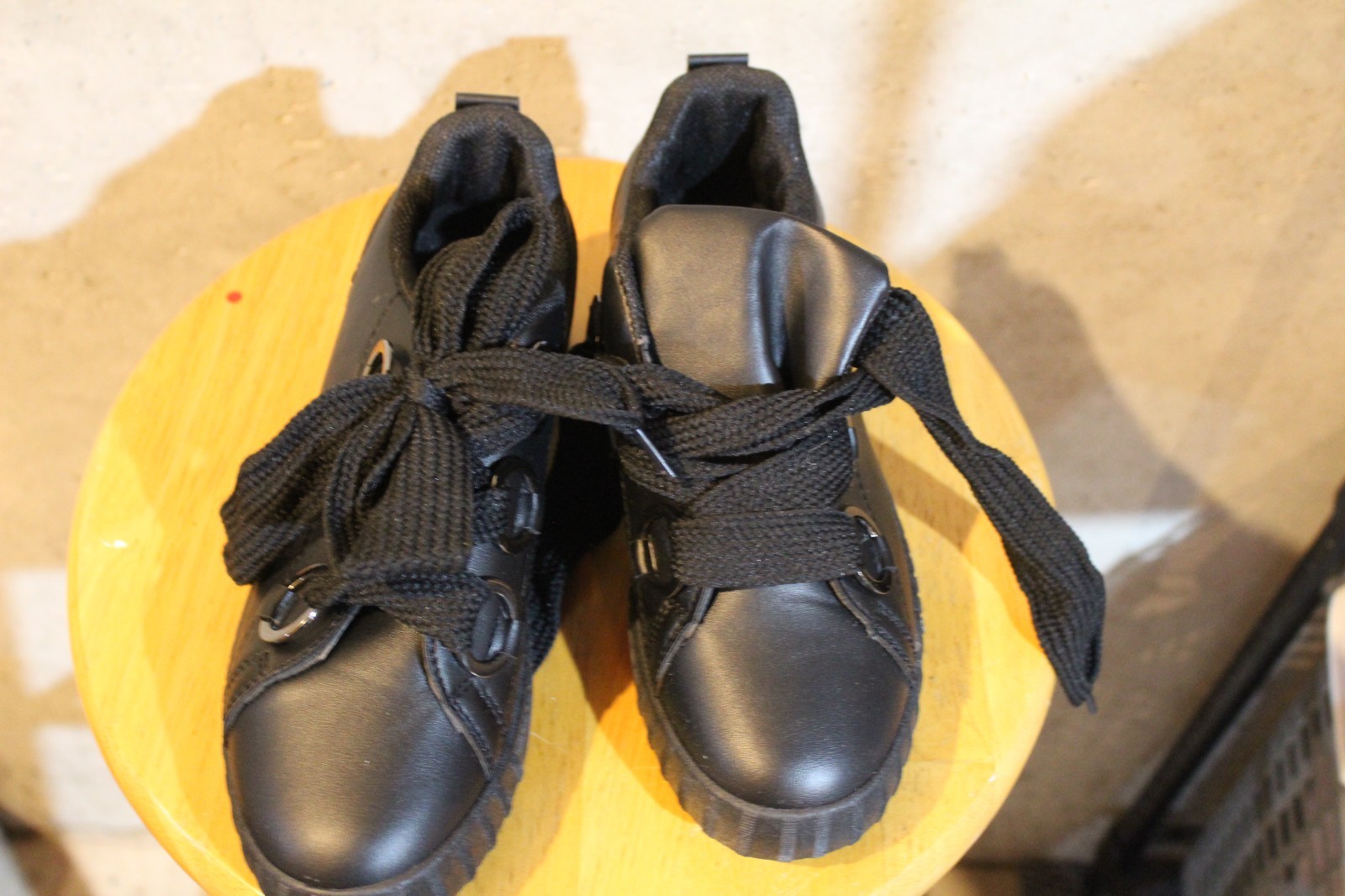 G.N.D. Women’s Size 6 Black Sneakers Chunky Sole Bow Lace Up Casual Shoes