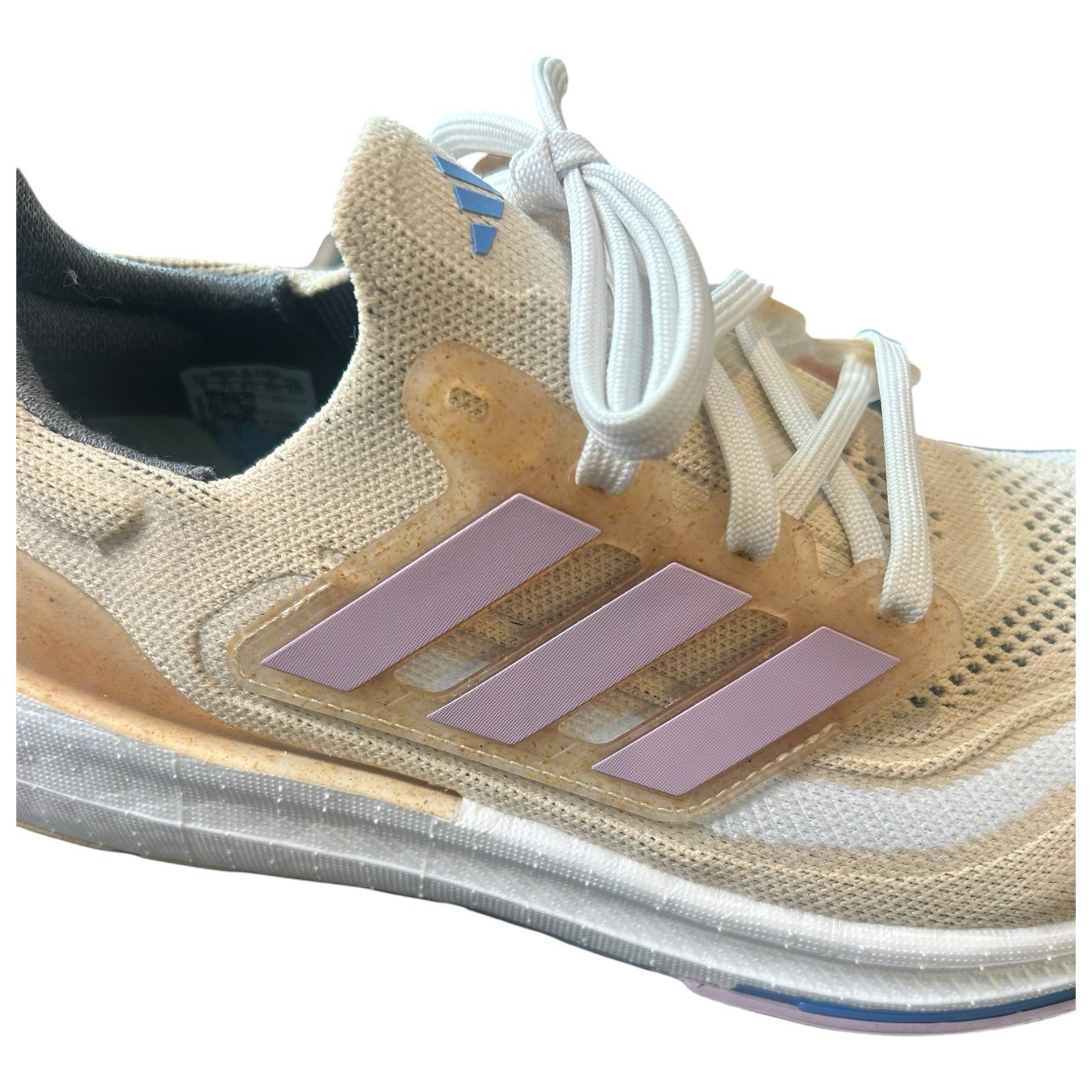 Size 9 -Adidas Women’s Ultraboost Light Running Shoes, Crystal Sand/Preloved Fig