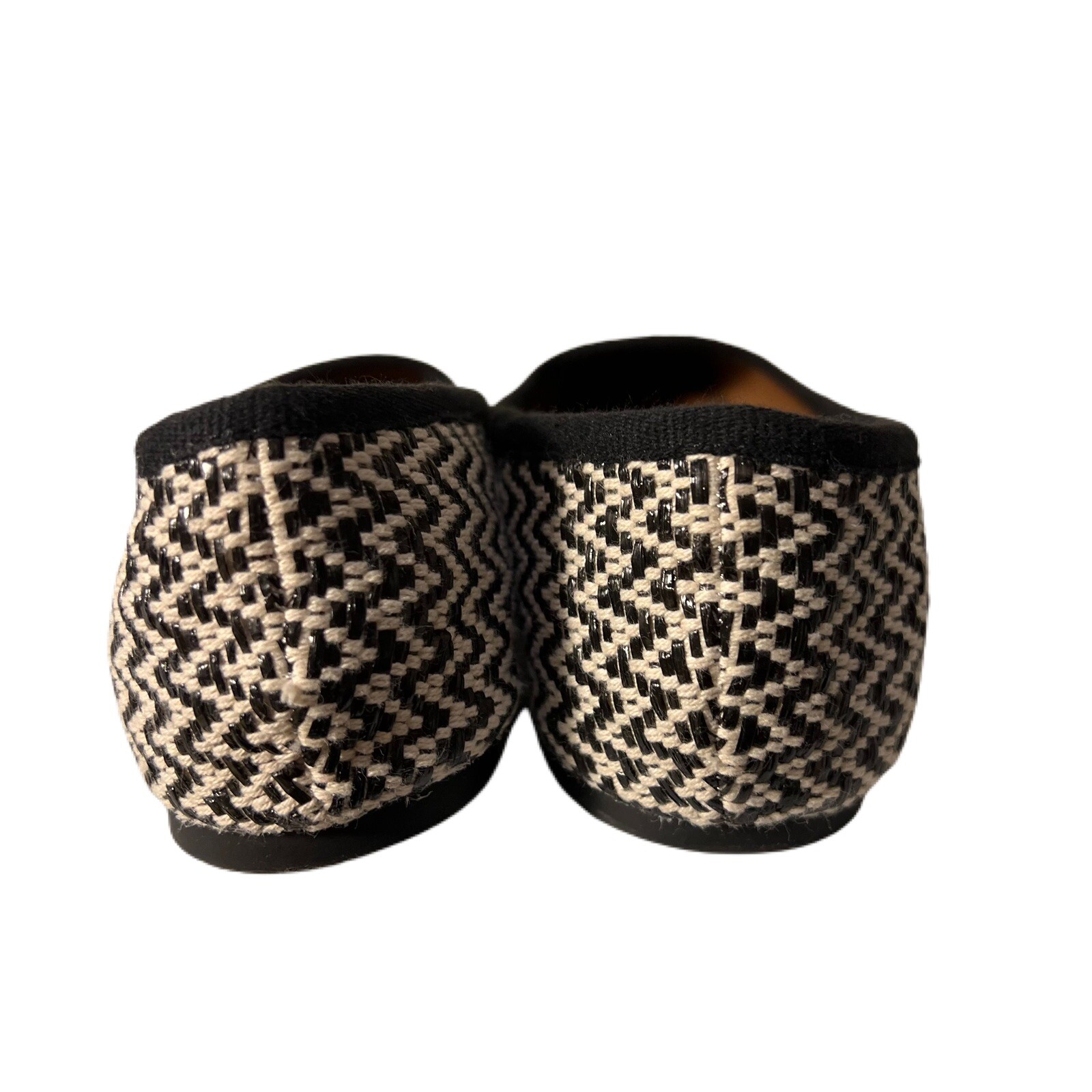 Indigo Rd. Black White Chevron Fabric Flats Slip On Loafers Almond Toe Women 7.5