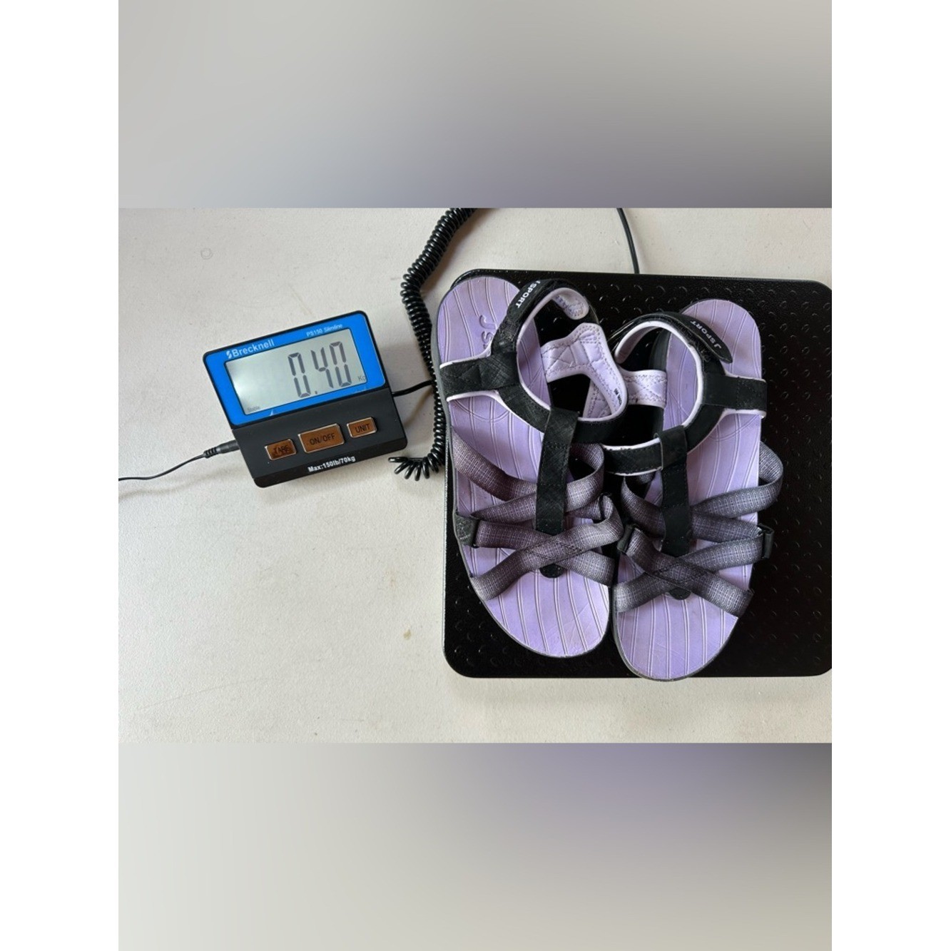 JSport Brand – Sandals – Black and Purple Strappy Sandals – Women’s size 9